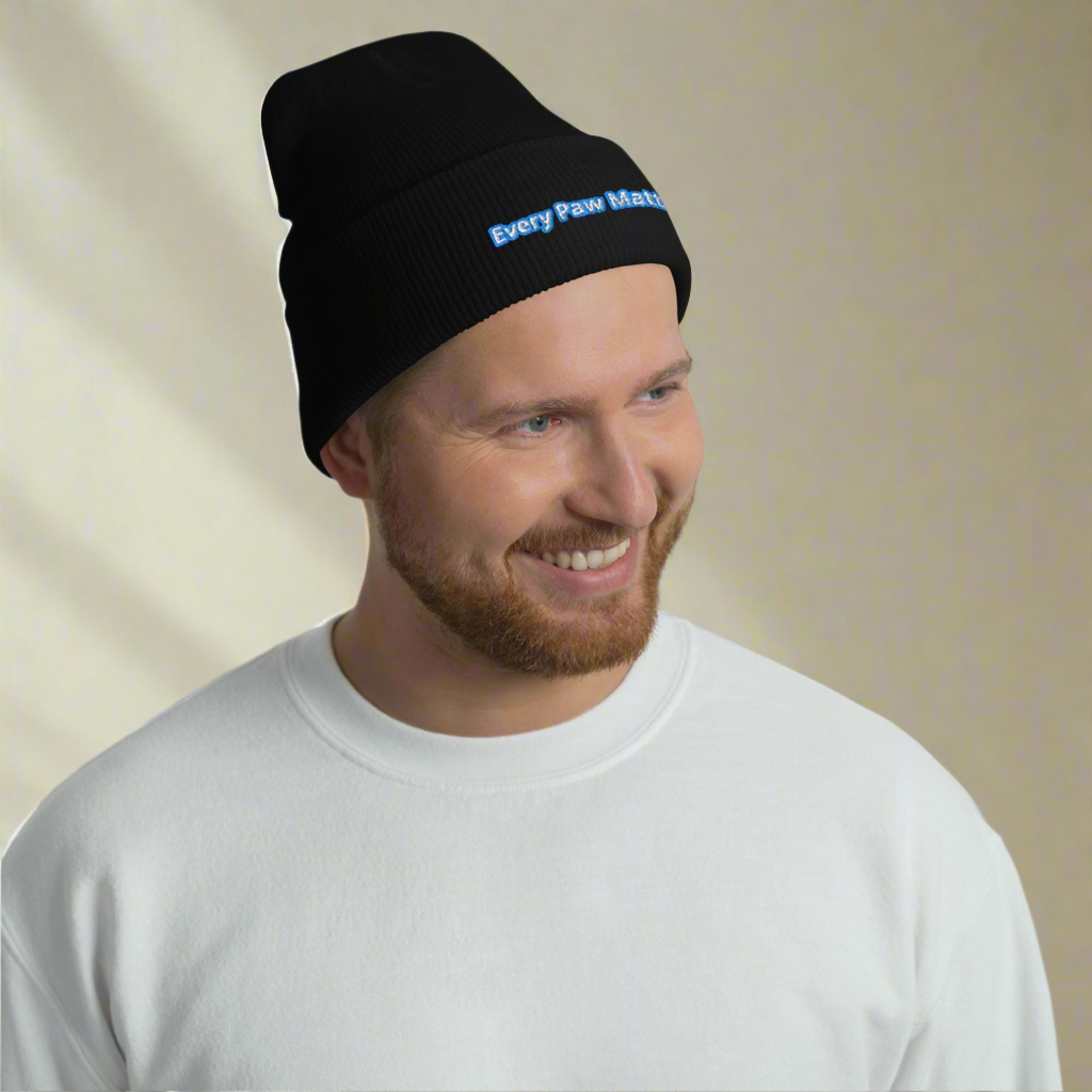 Cuffed Beanie - Every paw matters