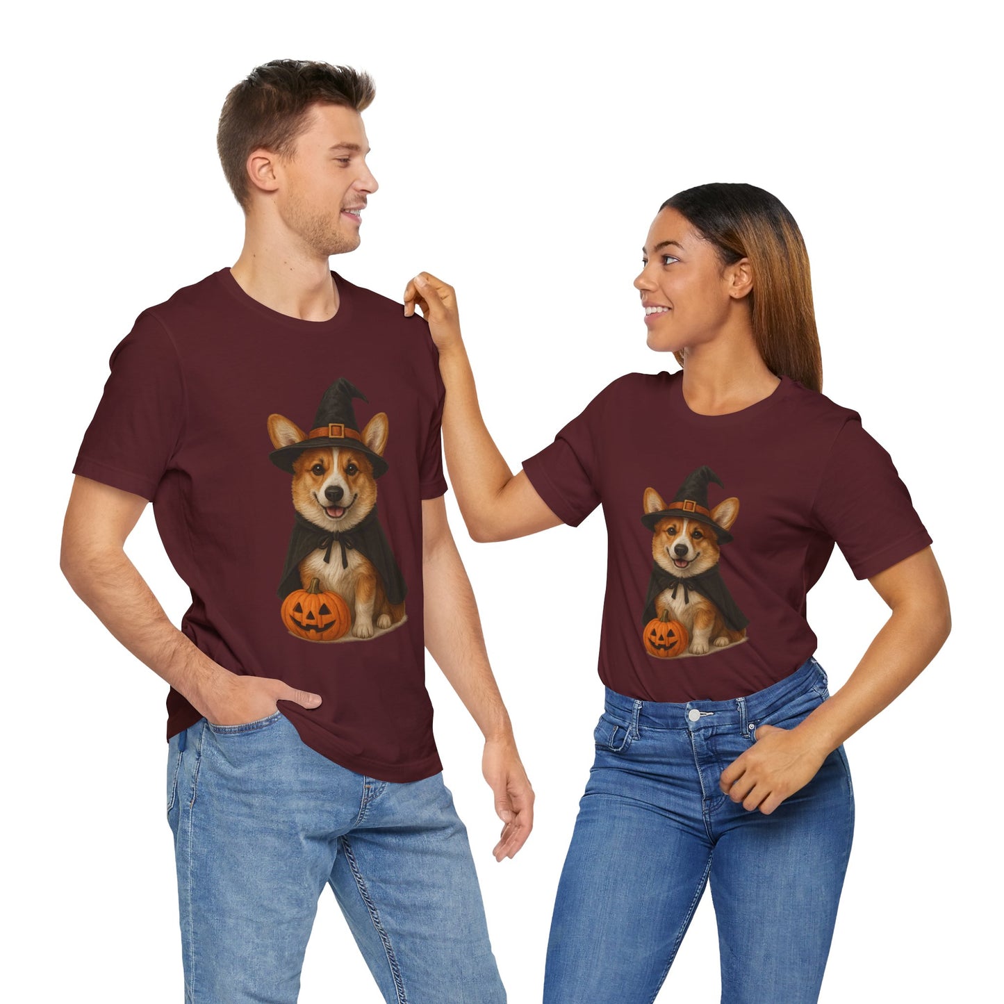 Cute Corgi Halloween Tee, Halloween Shirt, Unisex Dog Lover Tee, Funny Pet Shirt, Pumpkin T-shirt, Fall Apparel