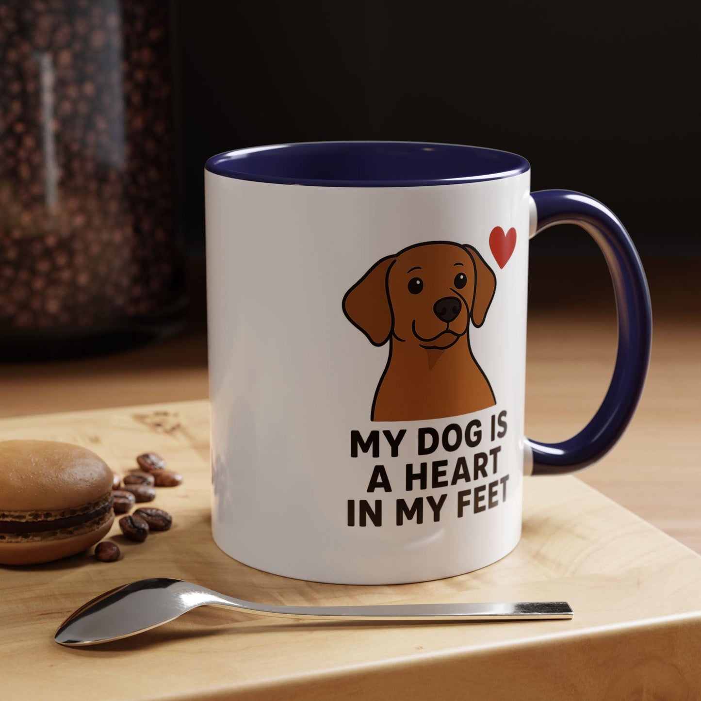 Dog Lover's Heart Accent Mug, Pet Owner Gift, Custom Coffee Cup, Cute Dog Mug, Love for Dogs Tea Mug