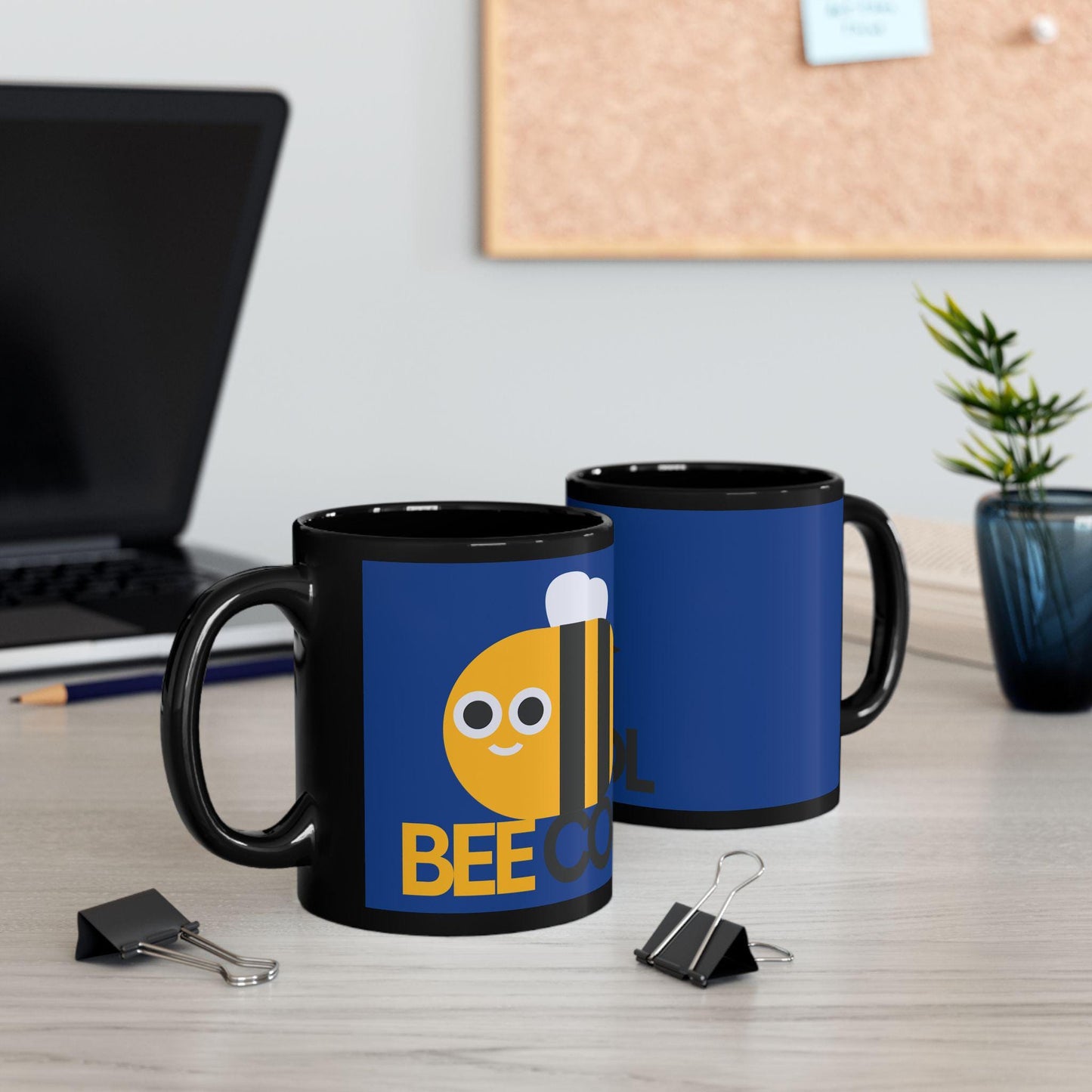 Cute Bee Coffee Mug, Funny Gift for Bee Lovers, Unique Office Mug, Blue Bee Mug, Birthday Present for Friends
