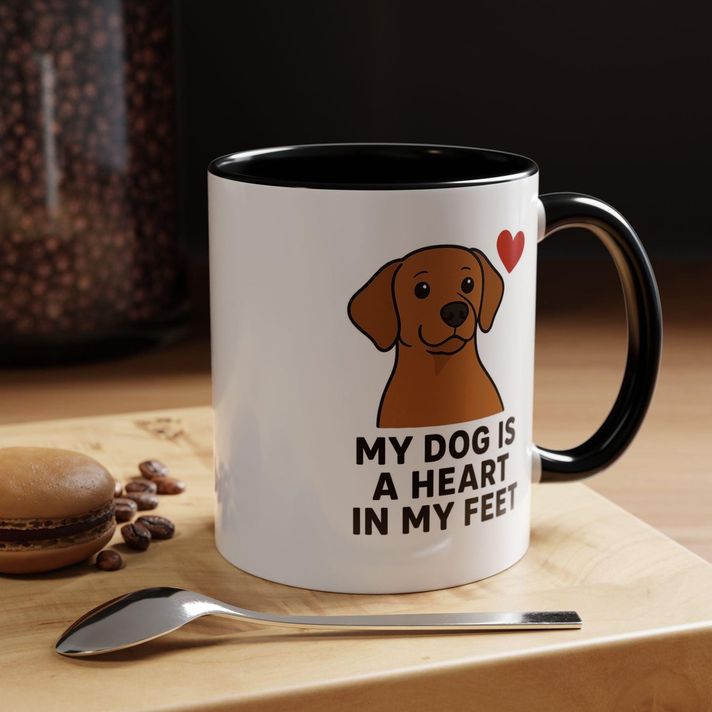 Dog Lover's Heart Accent Mug, Pet Owner Gift, Custom Coffee Cup, Cute Dog Mug, Love for Dogs Tea Mug
