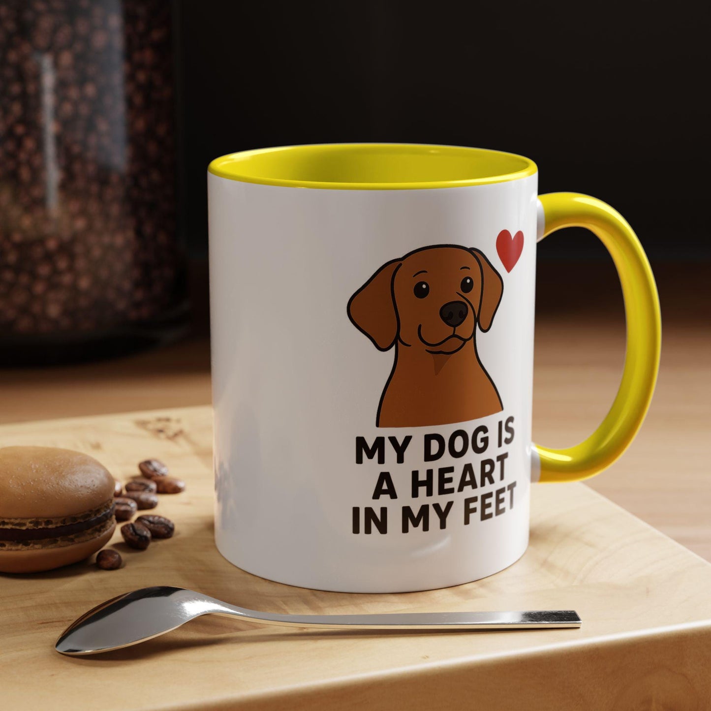 Dog Lover's Heart Accent Mug, Pet Owner Gift, Custom Coffee Cup, Cute Dog Mug, Love for Dogs Tea Mug