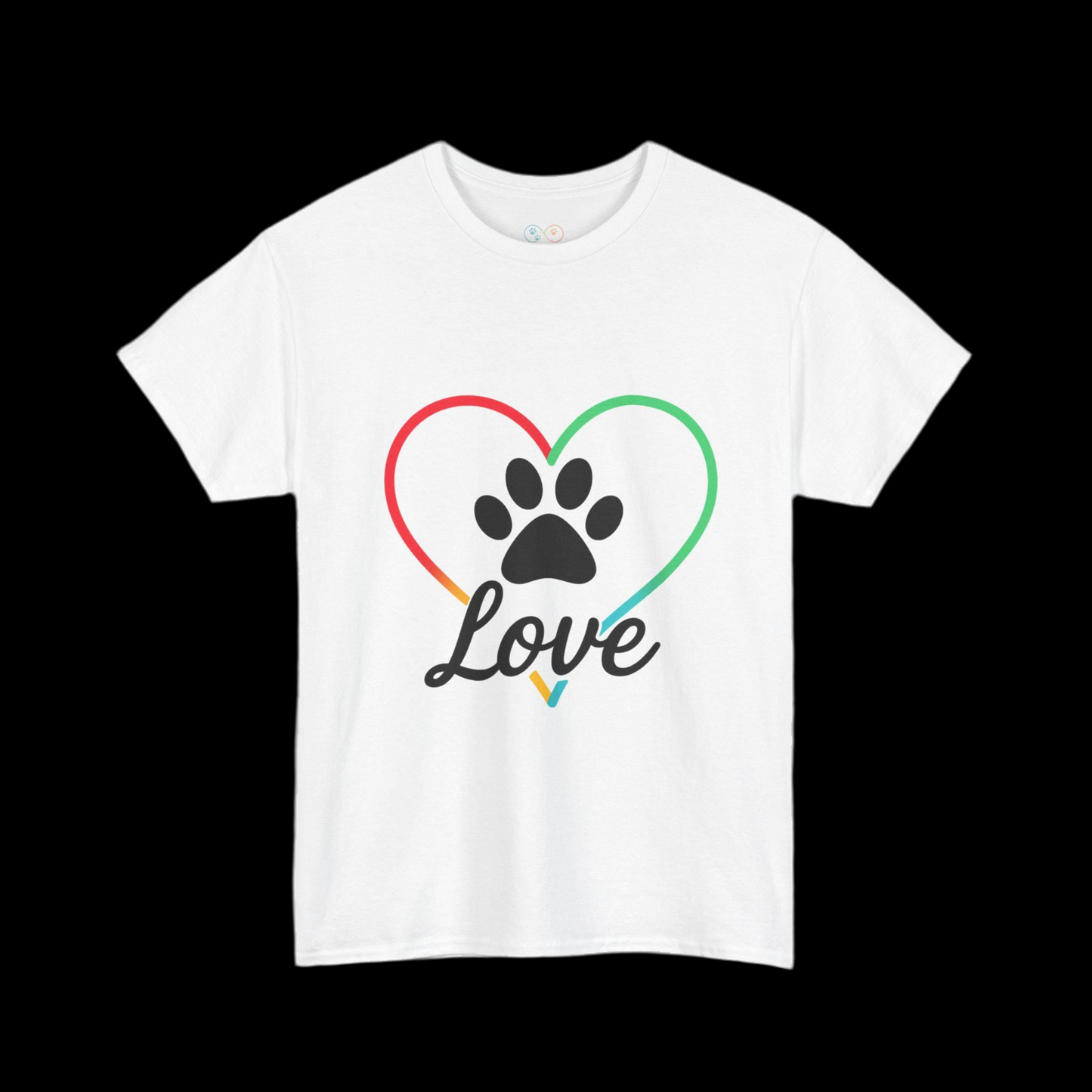 Heart Paw Print Unisex Tee: Animal Lover T-Shirt