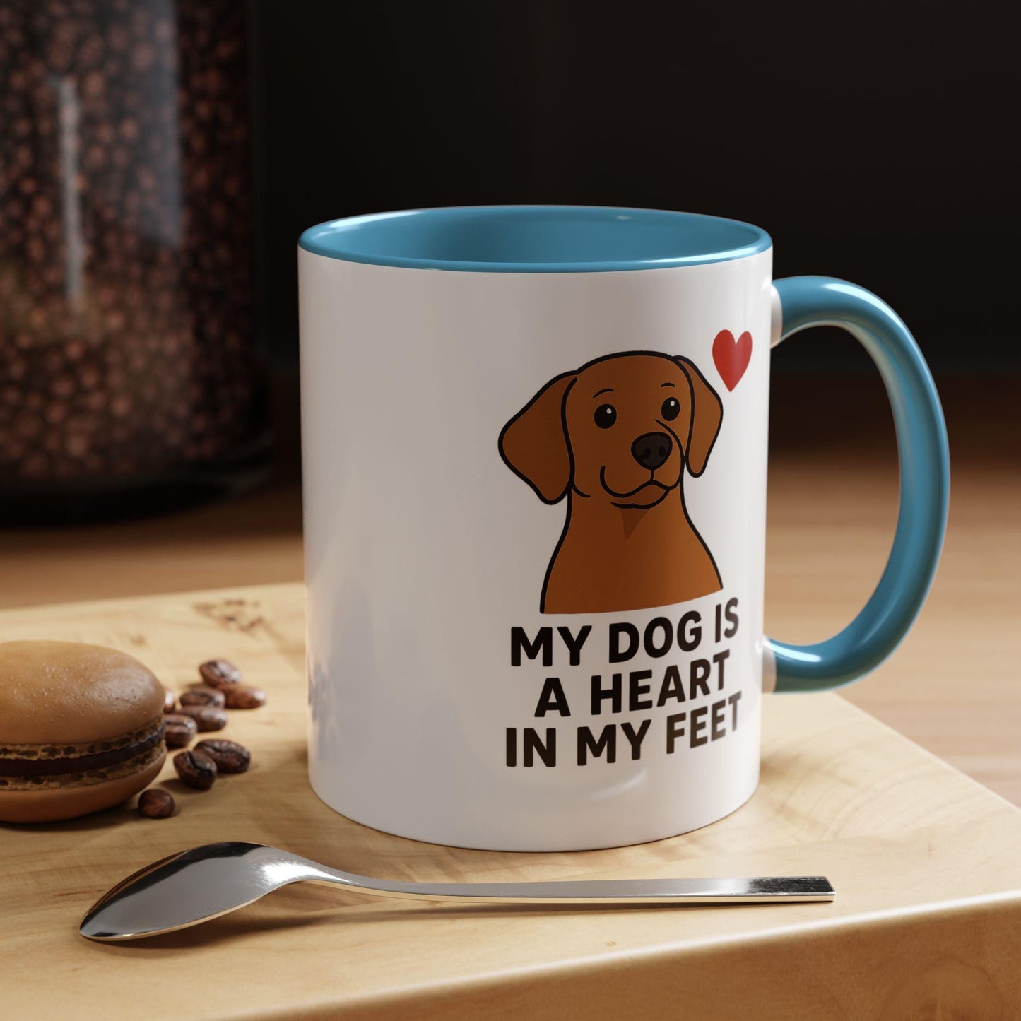 Dog Lover's Heart Accent Mug, Pet Owner Gift, Custom Coffee Cup, Cute Dog Mug, Love for Dogs Tea Mug