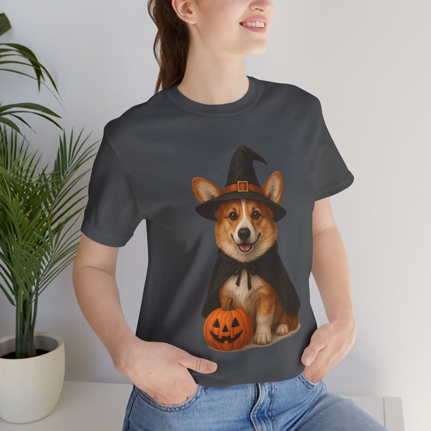 Cute Corgi Halloween Tee, Halloween Shirt, Unisex Dog Lover Tee, Funny Pet Shirt, Pumpkin T-shirt, Fall Apparel