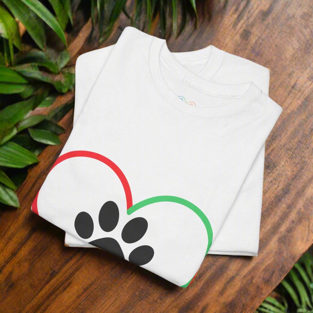 Heart Paw Print Unisex Tee: Animal Lover T-Shirt