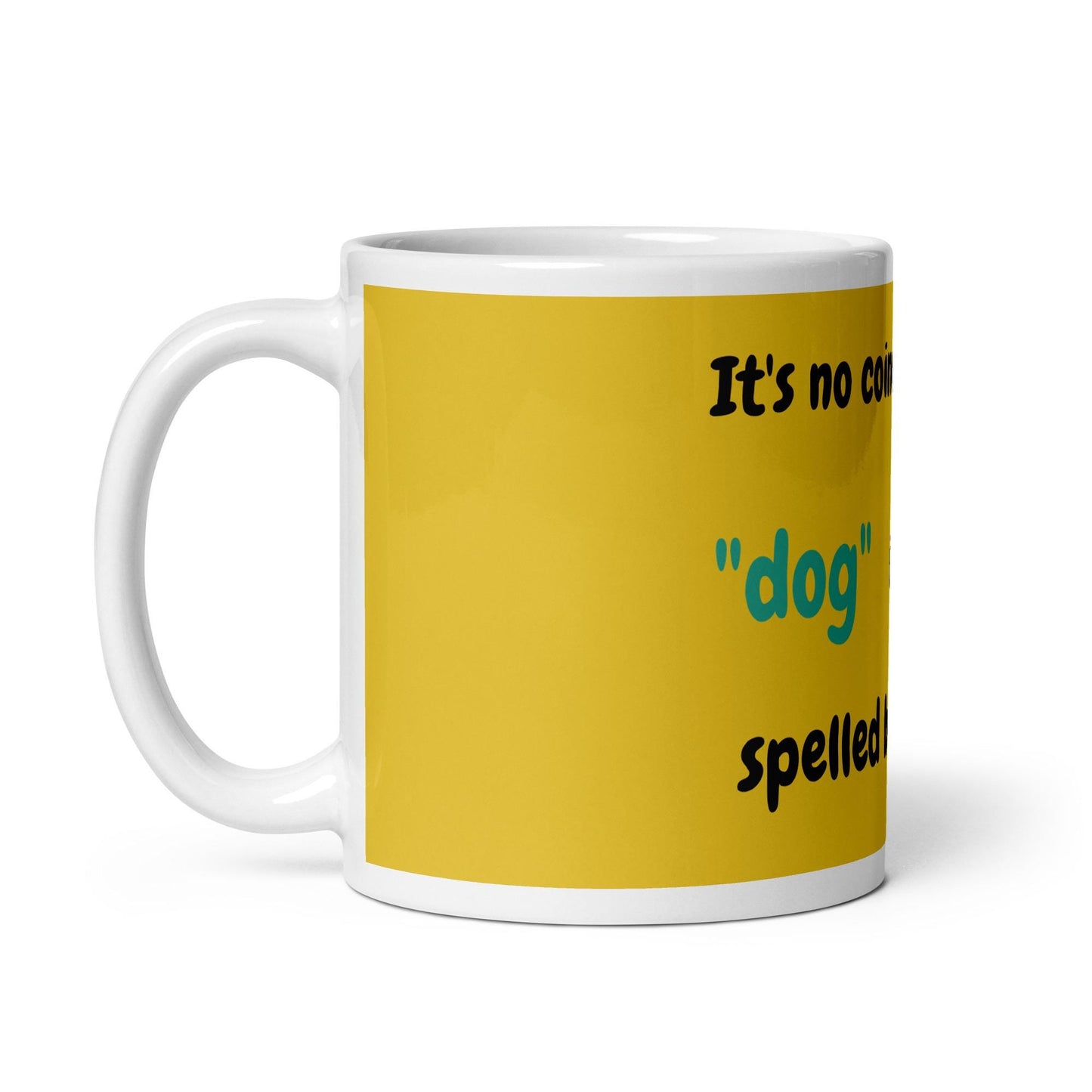 Yellow glossy mug for dog lovers