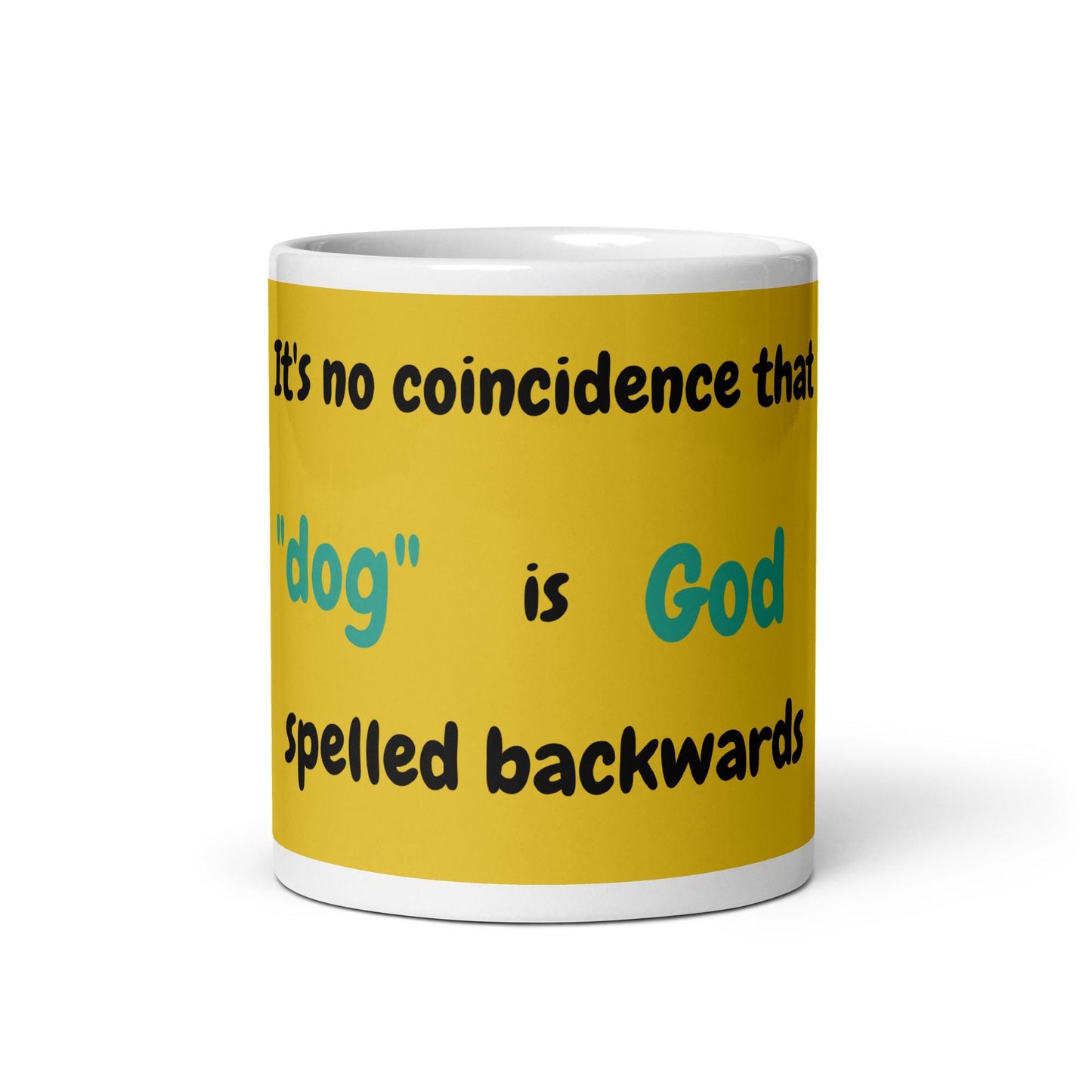 Yellow glossy mug for dog lovers
