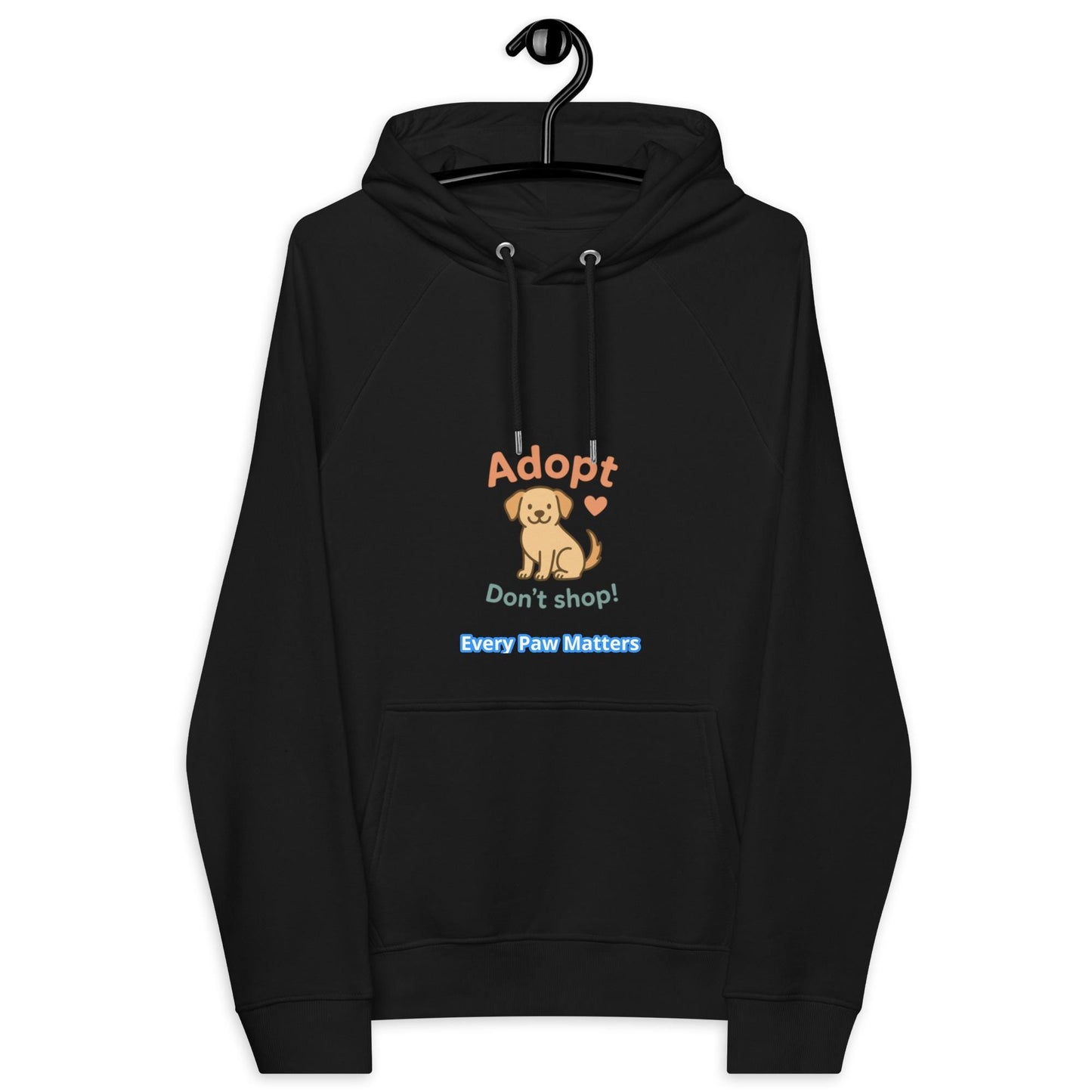Unisex eco raglan hoodie Adopt Dont Shop