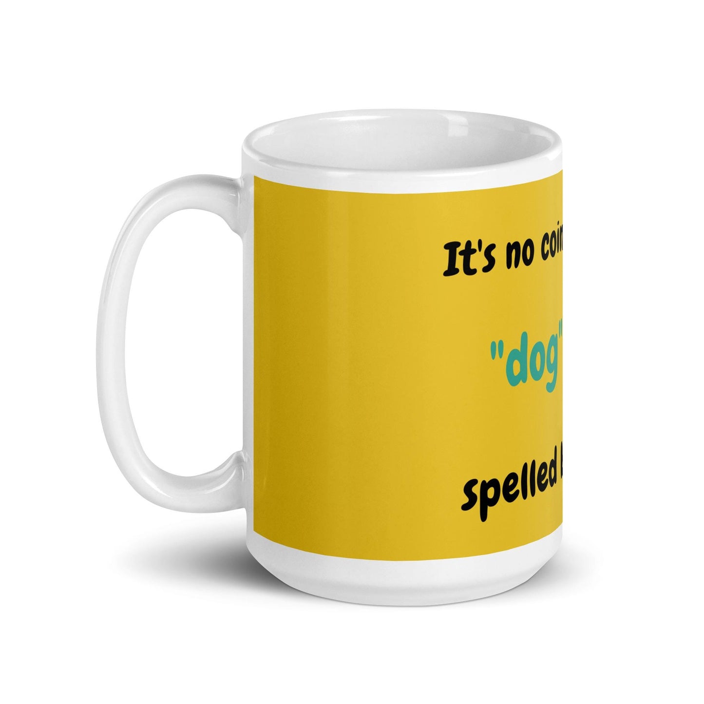 Yellow glossy mug for dog lovers