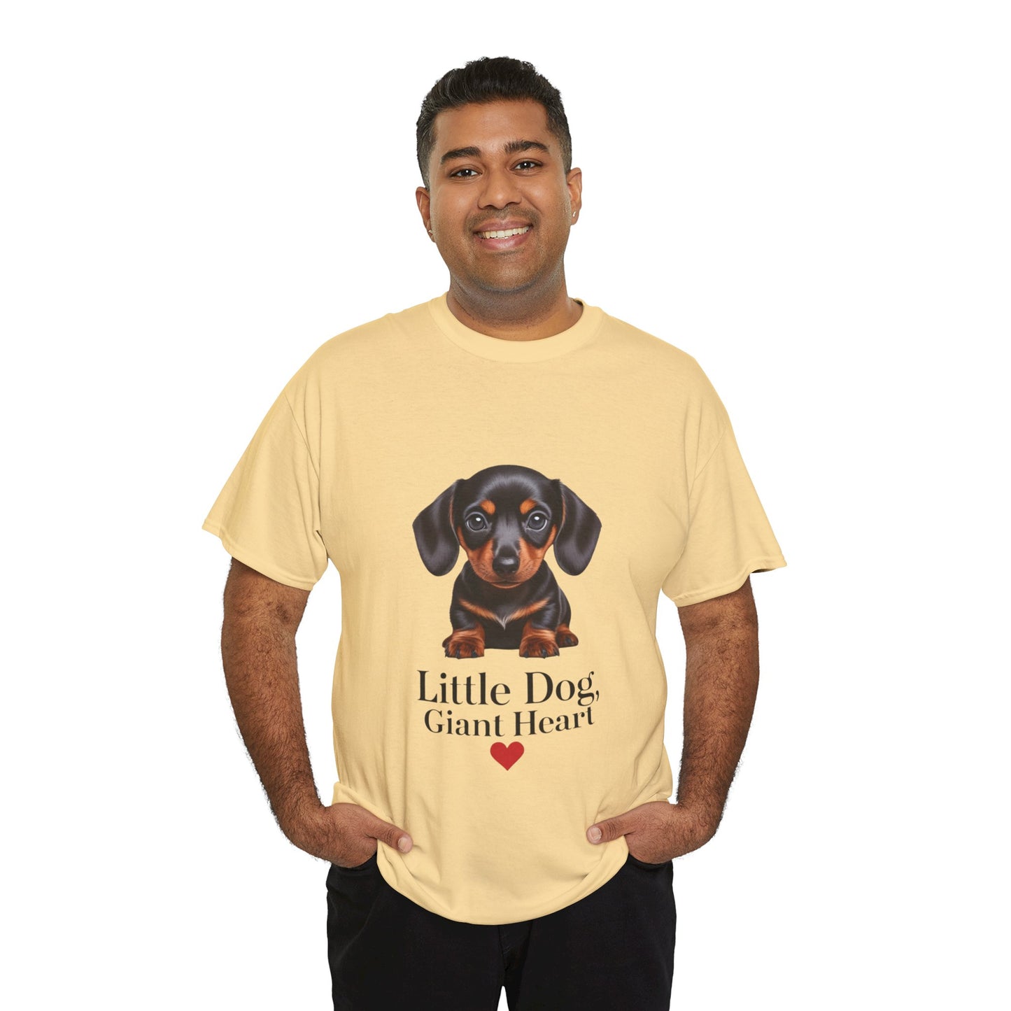 Dachshund Dog Lover Tee - Little Dog, Giant Heart, Pet Owner Gift, Animal Lover Shirt, Dog Mom Apparel, Cute Pet Merchandise