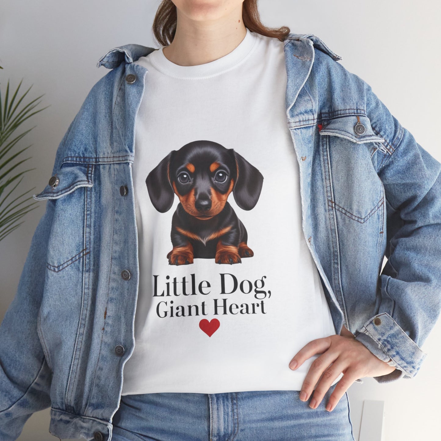Dachshund Dog Lover Tee - Little Dog, Giant Heart, Pet Owner Gift, Animal Lover Shirt, Dog Mom Apparel, Cute Pet Merchandise