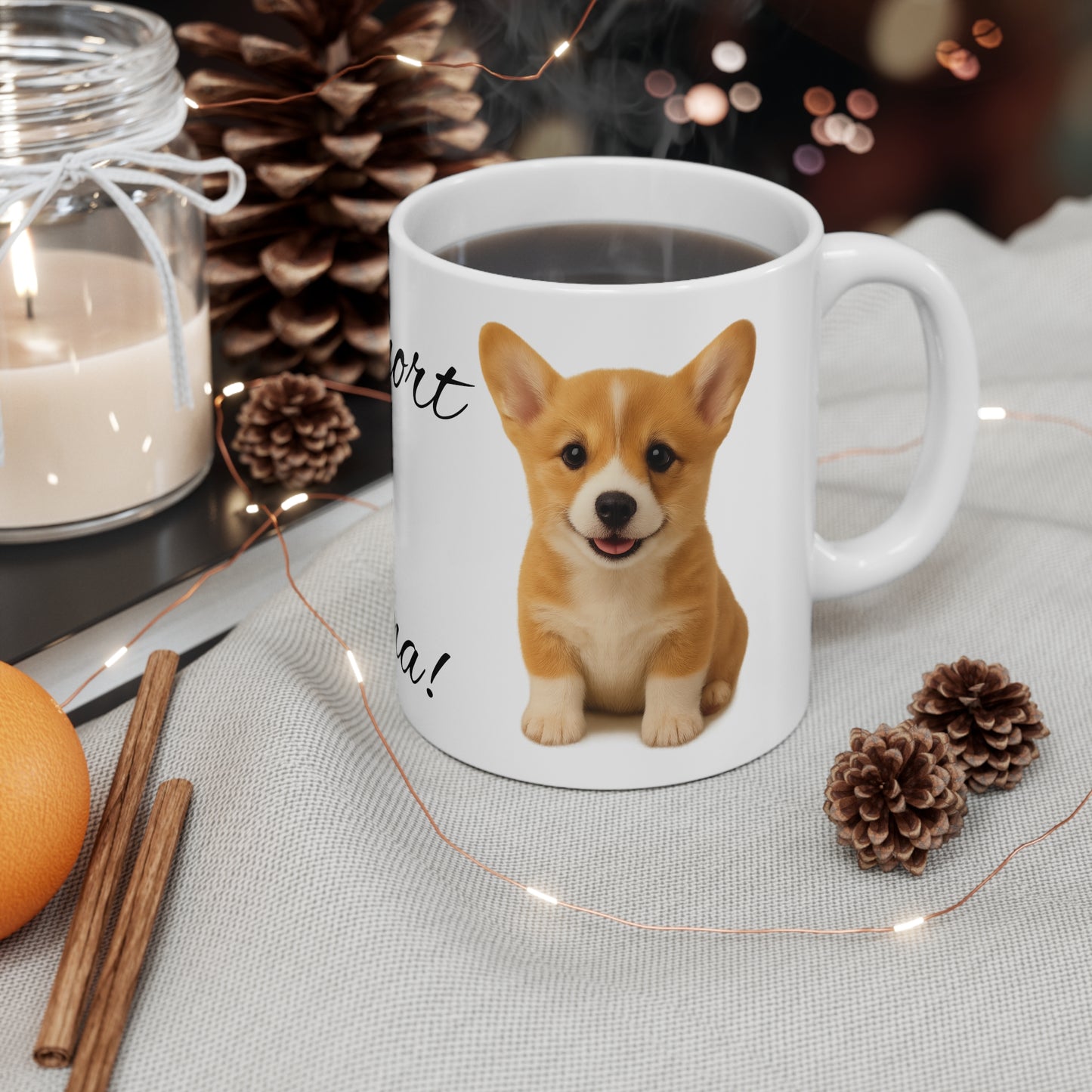 Humorous Dog Coffee Mug | Too Short for Drama | Corgi Lovers Gift | Funny Pet Owner Cup | Unique Ceramic Mugs | Dog Mom Gift