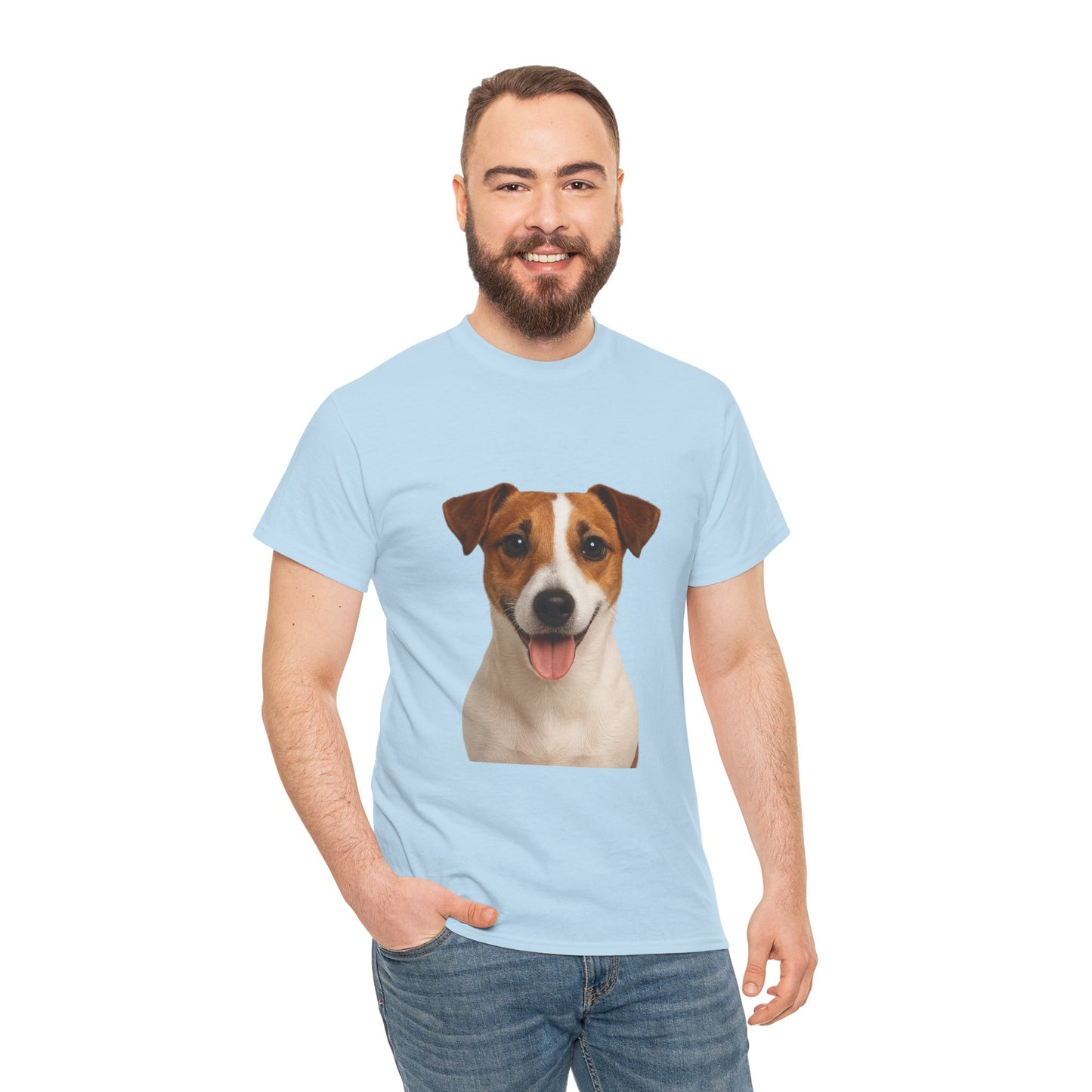 Happy Pup Unisex Heavy Cotton Tee, Dog Lover Shirt, Cute Pet T-Shirt, Fun Animal Tee, Gift for Dog Owners, Casual Everyday Wear