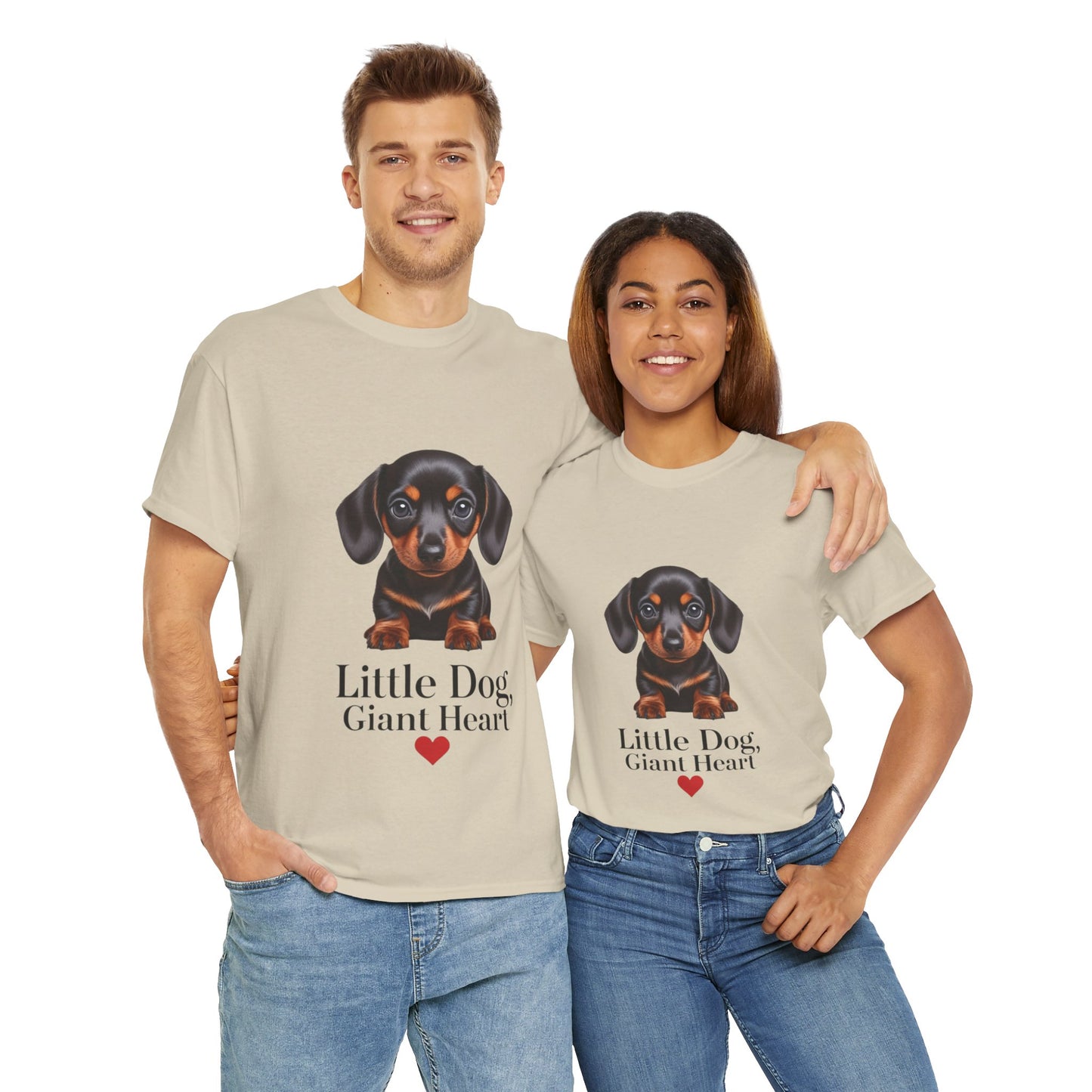 Dachshund Dog Lover Tee - Little Dog, Giant Heart, Pet Owner Gift, Animal Lover Shirt, Dog Mom Apparel, Cute Pet Merchandise