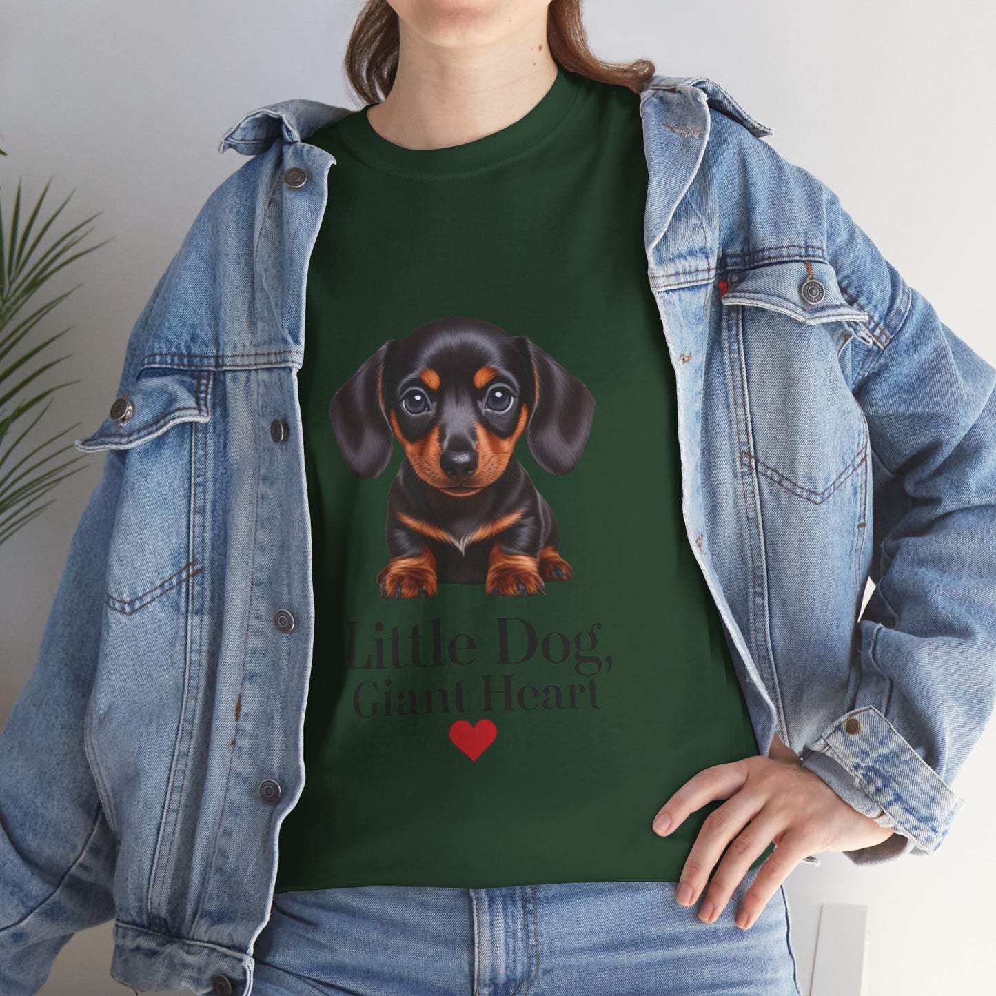 Dachshund Dog Lover Tee - Little Dog, Giant Heart, Pet Owner Gift, Animal Lover Shirt, Dog Mom Apparel, Cute Pet Merchandise