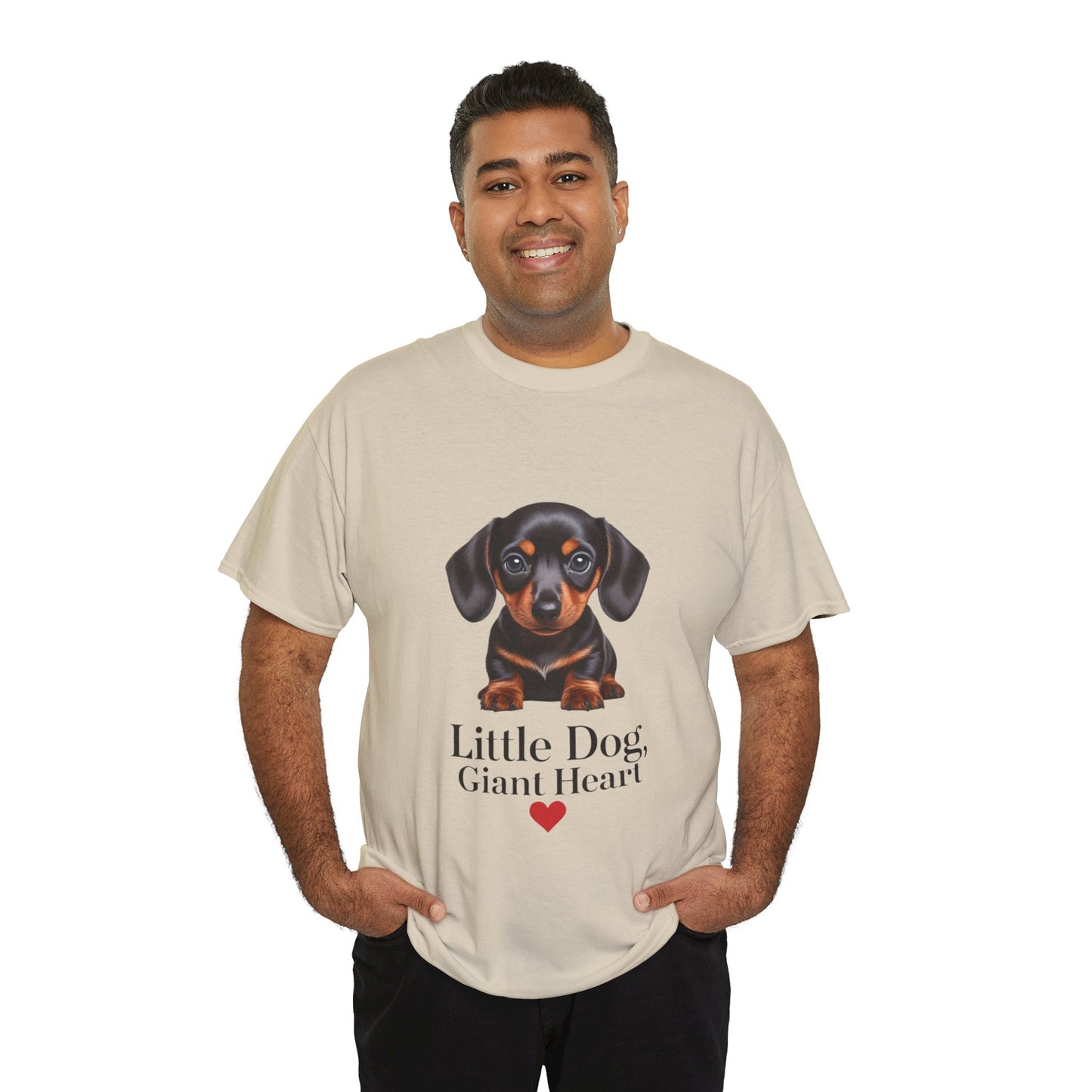 Dachshund Dog Lover Tee - Little Dog, Giant Heart, Pet Owner Gift, Animal Lover Shirt, Dog Mom Apparel, Cute Pet Merchandise