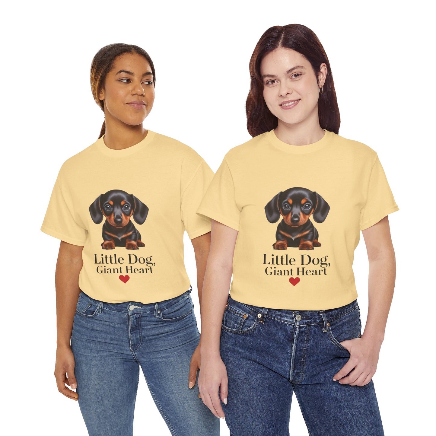 Dachshund Dog Lover Tee - Little Dog, Giant Heart, Pet Owner Gift, Animal Lover Shirt, Dog Mom Apparel, Cute Pet Merchandise
