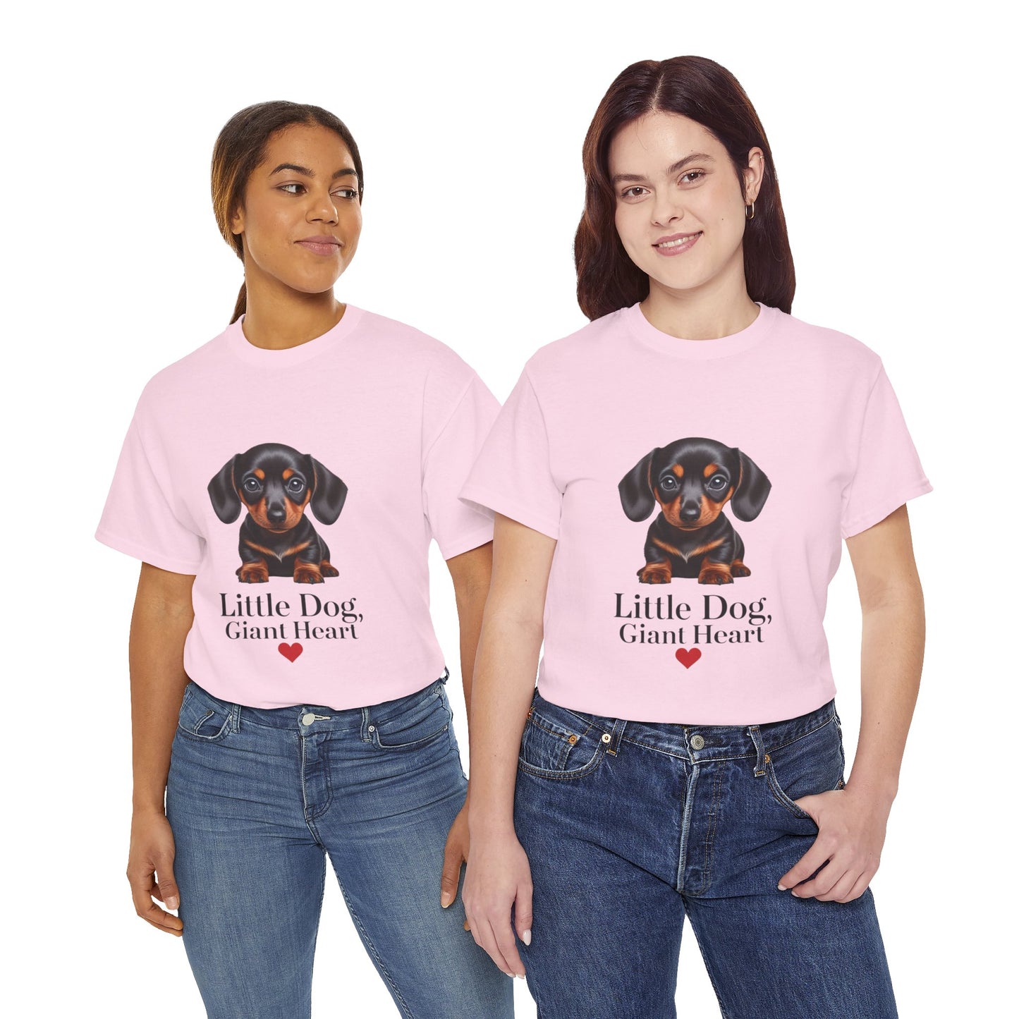 Dachshund Dog Lover Tee - Little Dog, Giant Heart, Pet Owner Gift, Animal Lover Shirt, Dog Mom Apparel, Cute Pet Merchandise