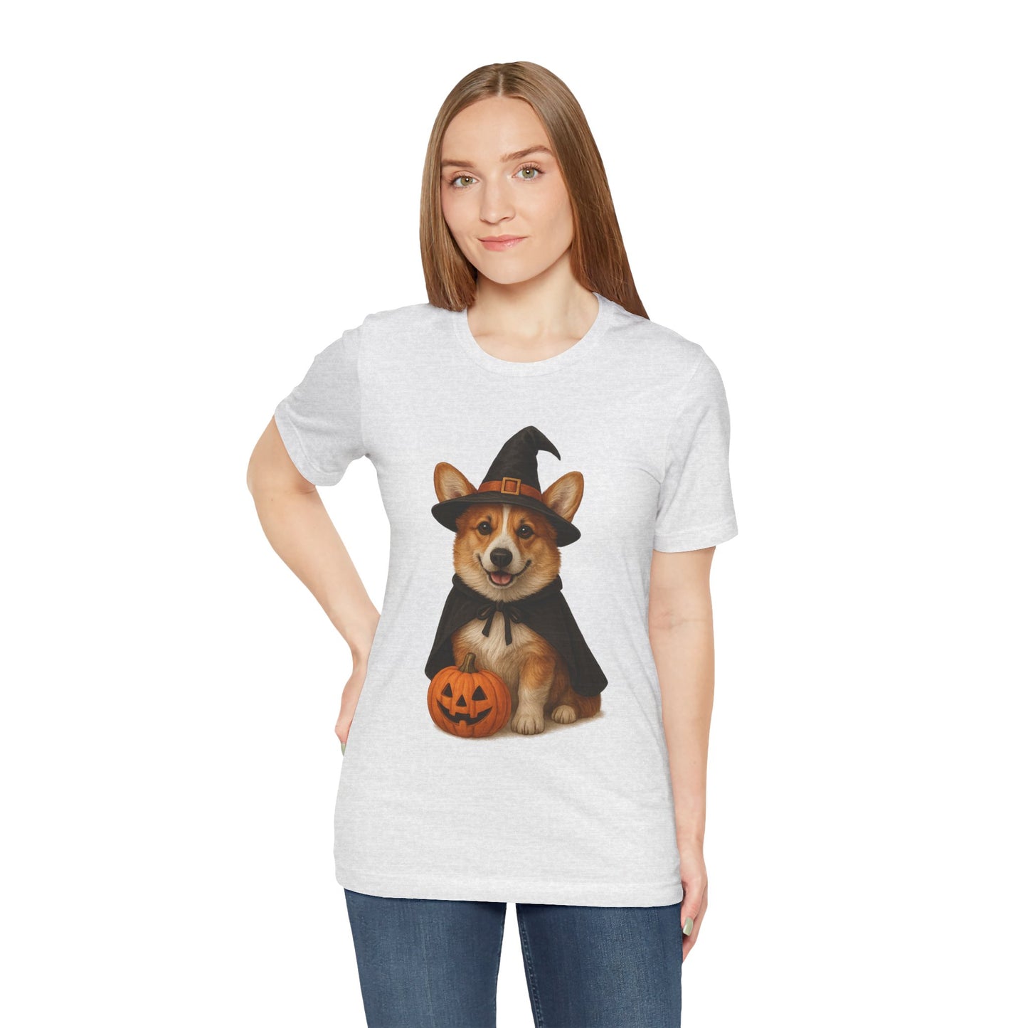 Cute Corgi Halloween Tee, Halloween Shirt, Unisex Dog Lover Tee, Funny Pet Shirt, Pumpkin T-shirt, Fall Apparel