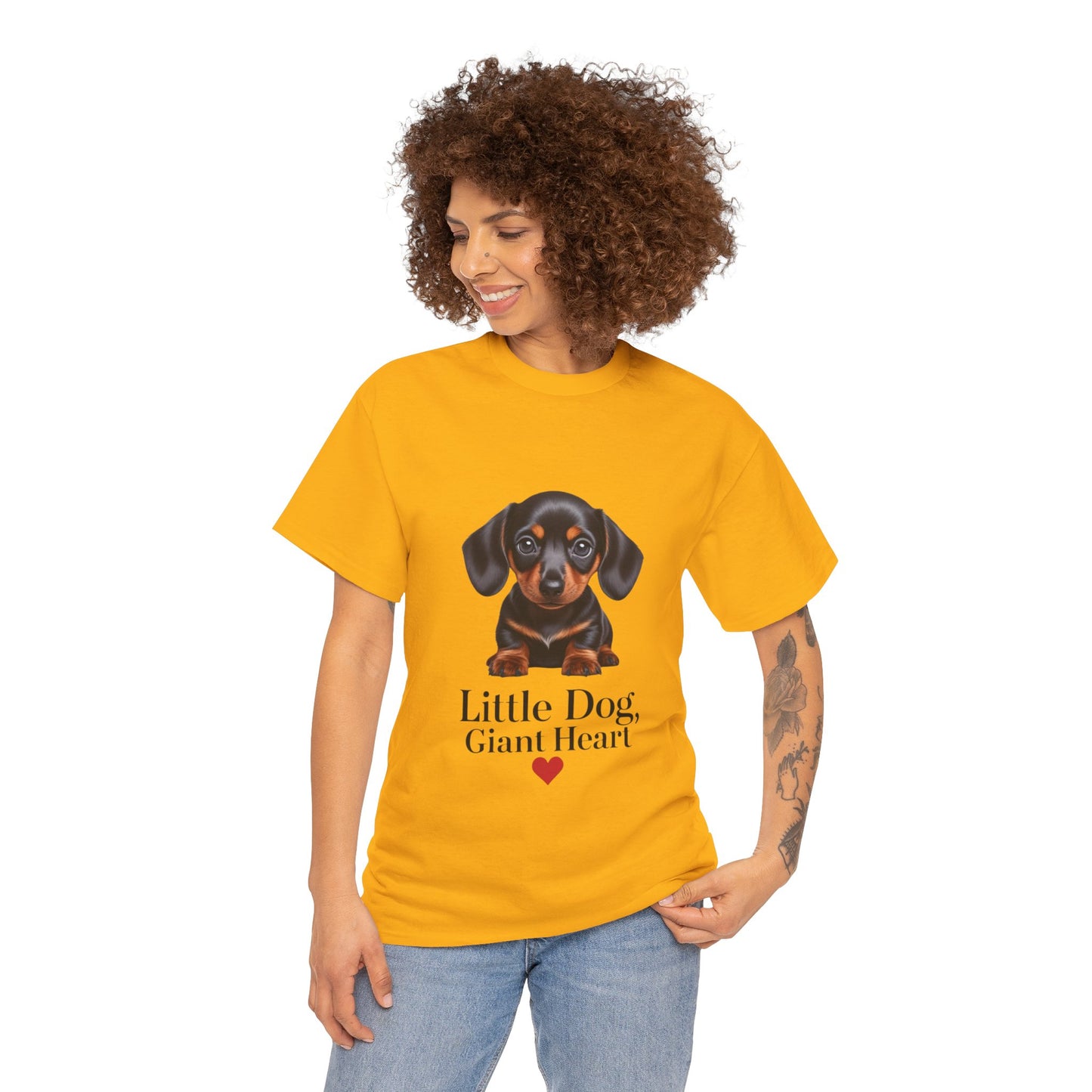 Dachshund Dog Lover Tee - Little Dog, Giant Heart, Pet Owner Gift, Animal Lover Shirt, Dog Mom Apparel, Cute Pet Merchandise