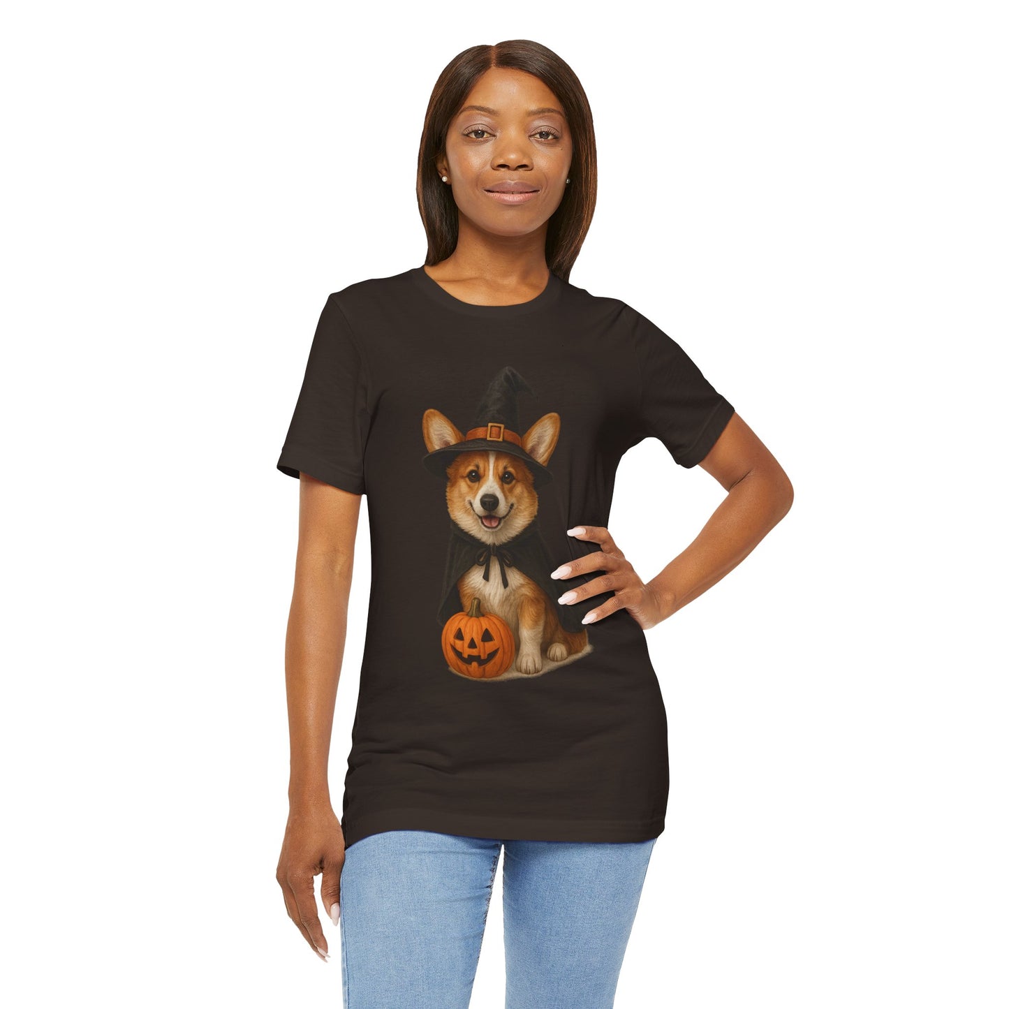 Cute Corgi Halloween Tee, Halloween Shirt, Unisex Dog Lover Tee, Funny Pet Shirt, Pumpkin T-shirt, Fall Apparel