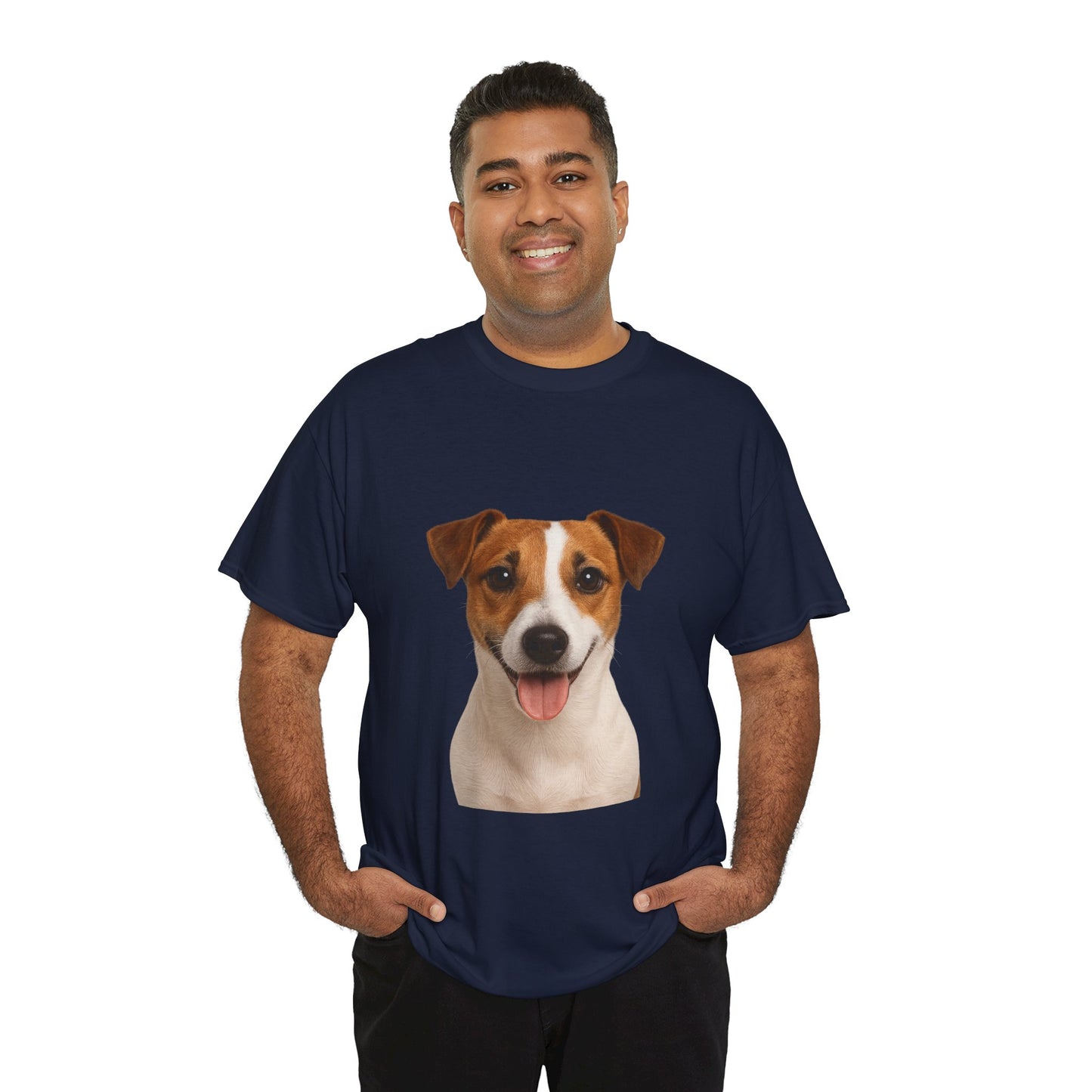 Happy Pup Unisex Heavy Cotton Tee, Dog Lover Shirt, Cute Pet T-Shirt, Fun Animal Tee, Gift for Dog Owners, Casual Everyday Wear