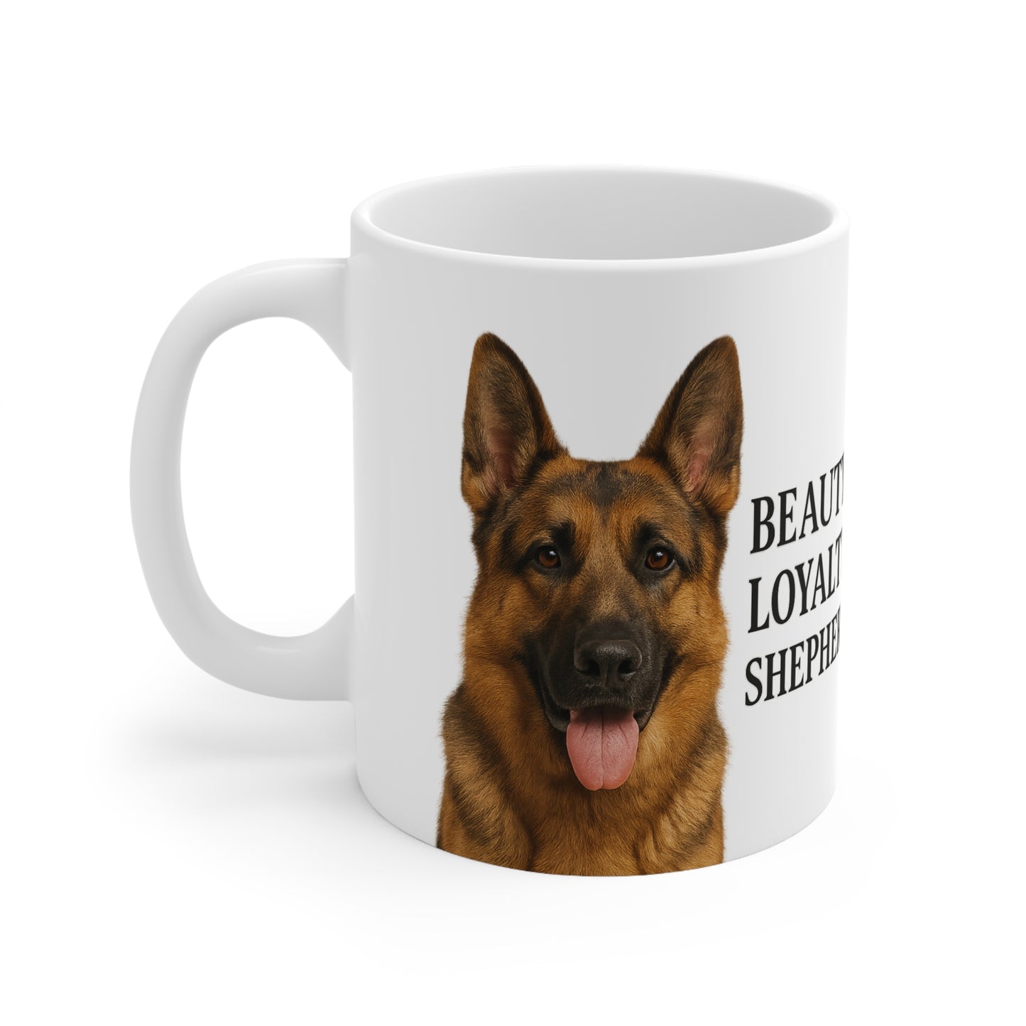 German Shepherd Ceramic Coffee Cup - Beauty Loyalty Shepherd Mug, Dog Lover Gift, Pet Memorial, Personalized Cup, 11oz 15oz Options