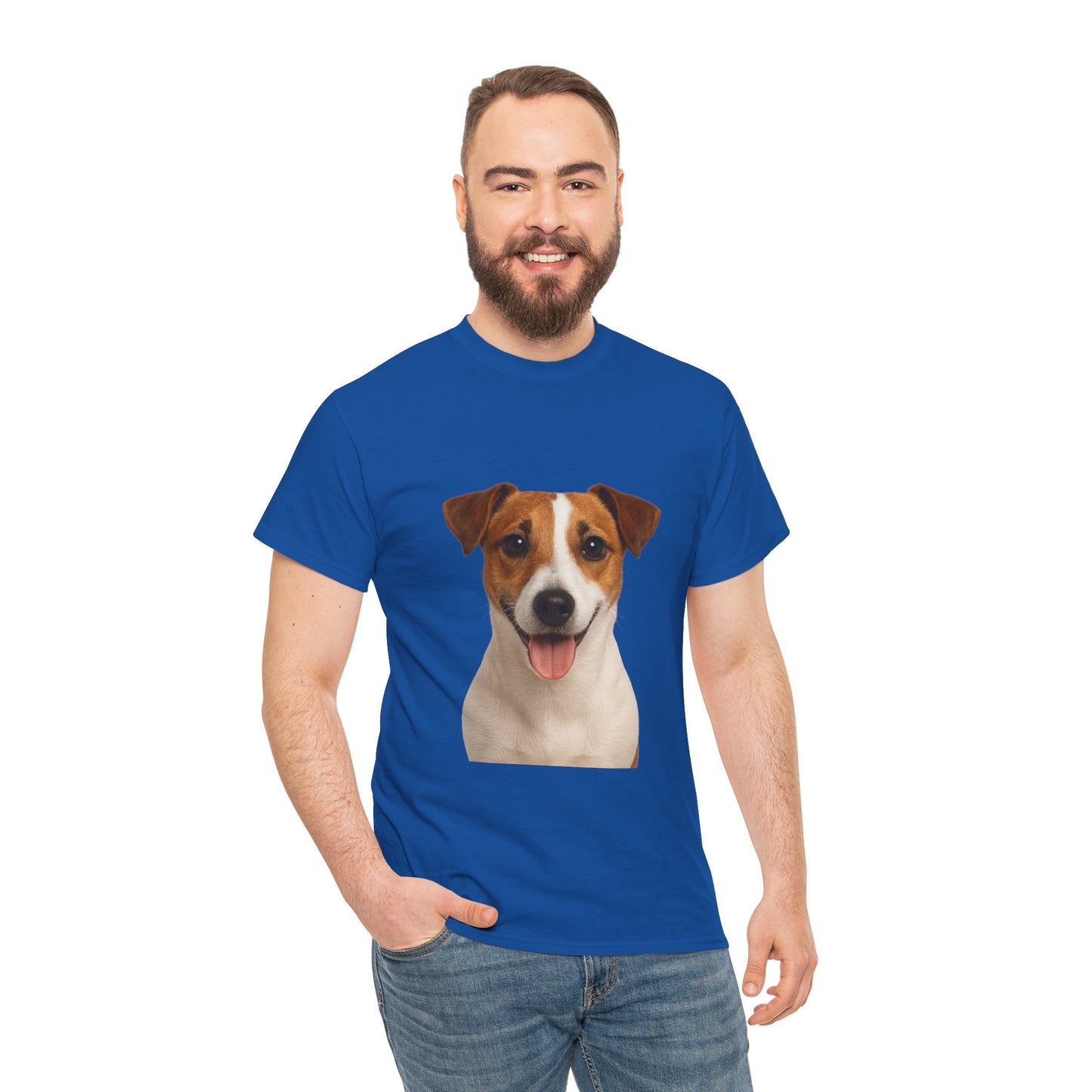Happy Pup Unisex Heavy Cotton Tee, Dog Lover Shirt, Cute Pet T-Shirt, Fun Animal Tee, Gift for Dog Owners, Casual Everyday Wear