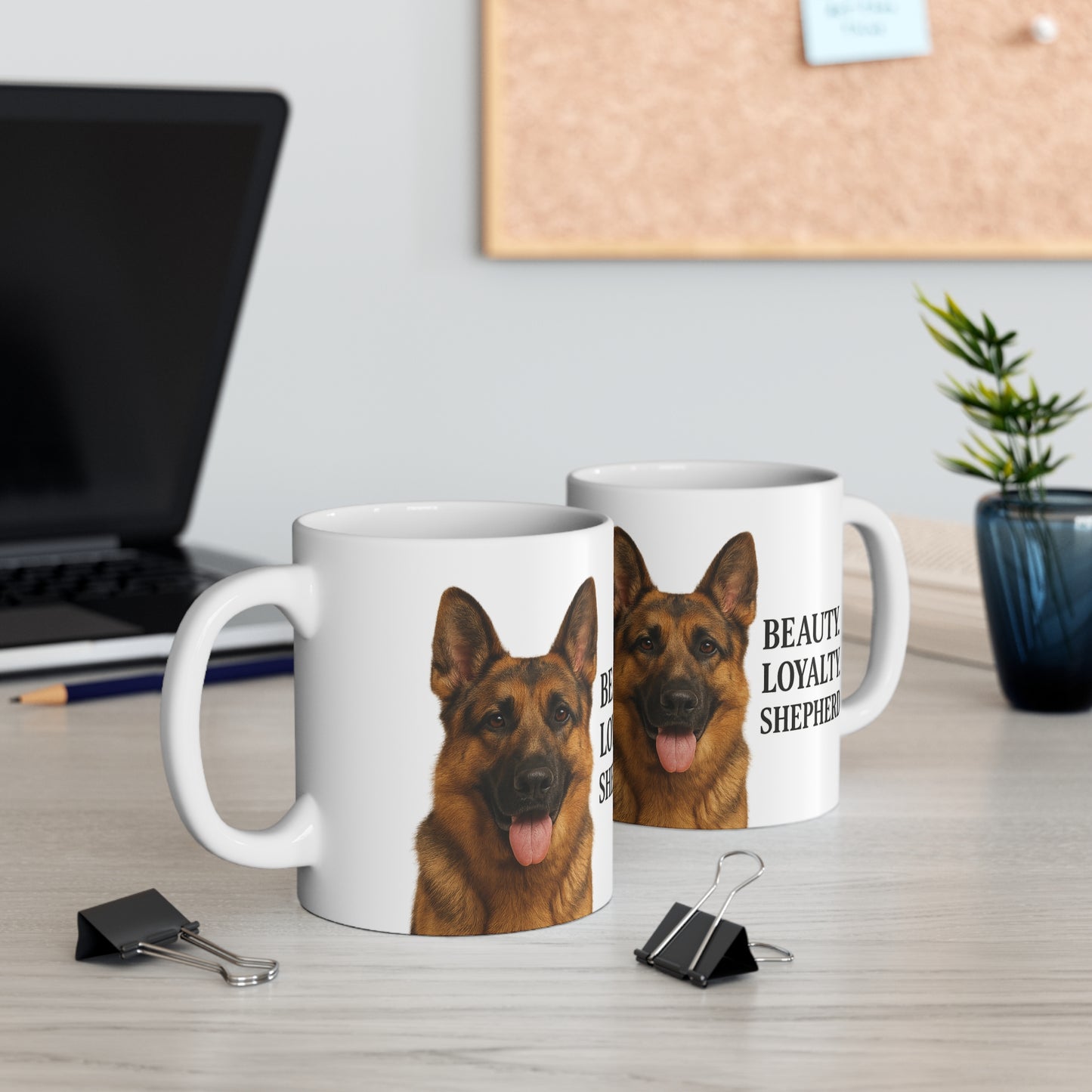 German Shepherd Ceramic Coffee Cup - Beauty Loyalty Shepherd Mug, Dog Lover Gift, Pet Memorial, Personalized Cup, 11oz 15oz Options