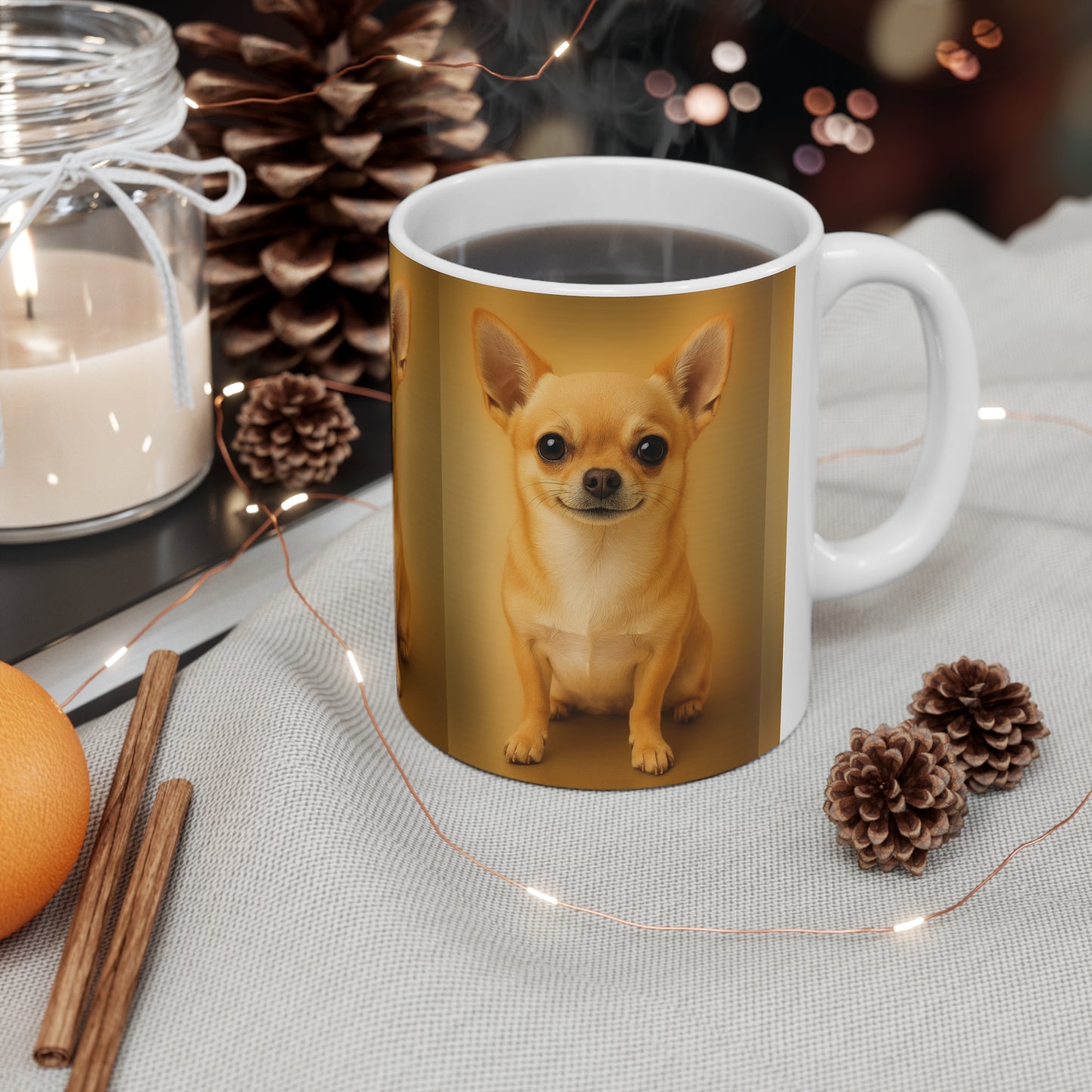 Chihuahua Ceramic Coffee Cups, Dog Lover Mug, Pet Owner Gift, Cute Chihuahua Mug, Dog Coffee Cup