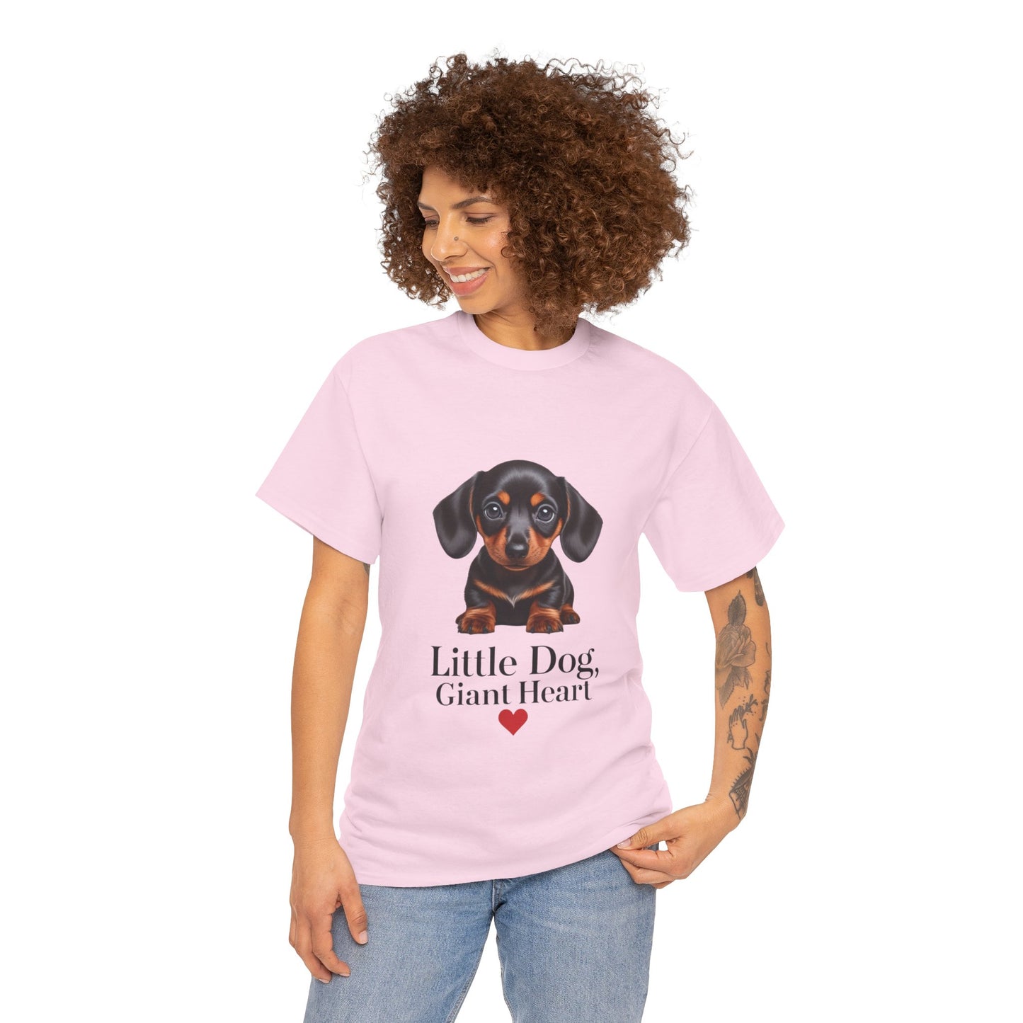 Dachshund Dog Lover Tee - Little Dog, Giant Heart, Pet Owner Gift, Animal Lover Shirt, Dog Mom Apparel, Cute Pet Merchandise