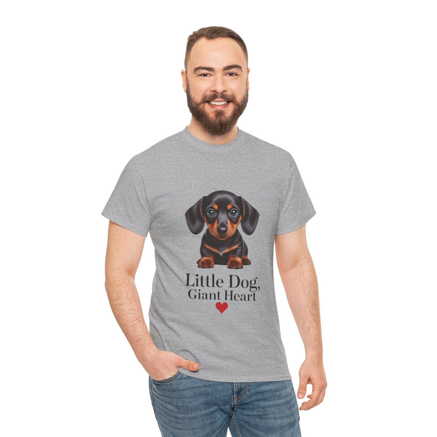 Dachshund Dog Lover Tee - Little Dog, Giant Heart, Pet Owner Gift, Animal Lover Shirt, Dog Mom Apparel, Cute Pet Merchandise