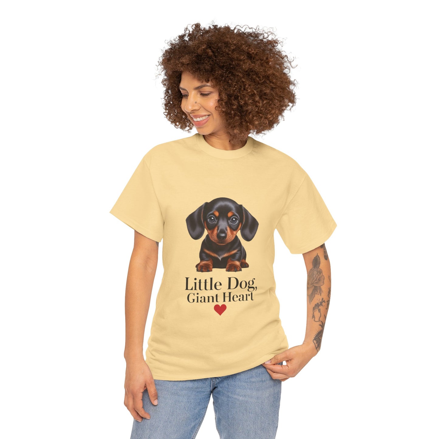 Dachshund Dog Lover Tee - Little Dog, Giant Heart, Pet Owner Gift, Animal Lover Shirt, Dog Mom Apparel, Cute Pet Merchandise