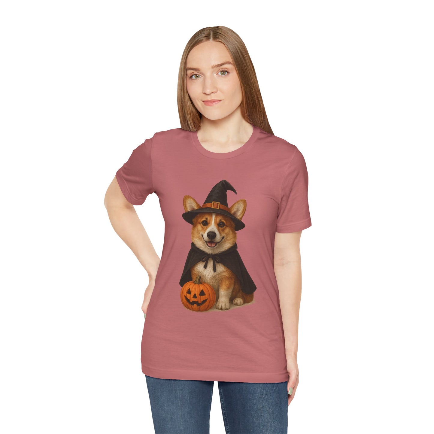 Cute Corgi Halloween Tee, Halloween Shirt, Unisex Dog Lover Tee, Funny Pet Shirt, Pumpkin T-shirt, Fall Apparel