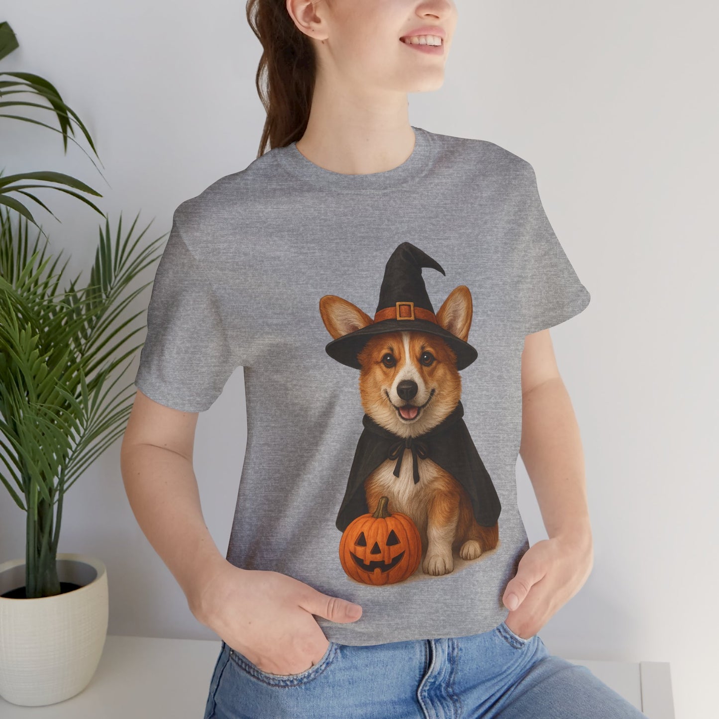 Cute Corgi Halloween Tee, Halloween Shirt, Unisex Dog Lover Tee, Funny Pet Shirt, Pumpkin T-shirt, Fall Apparel