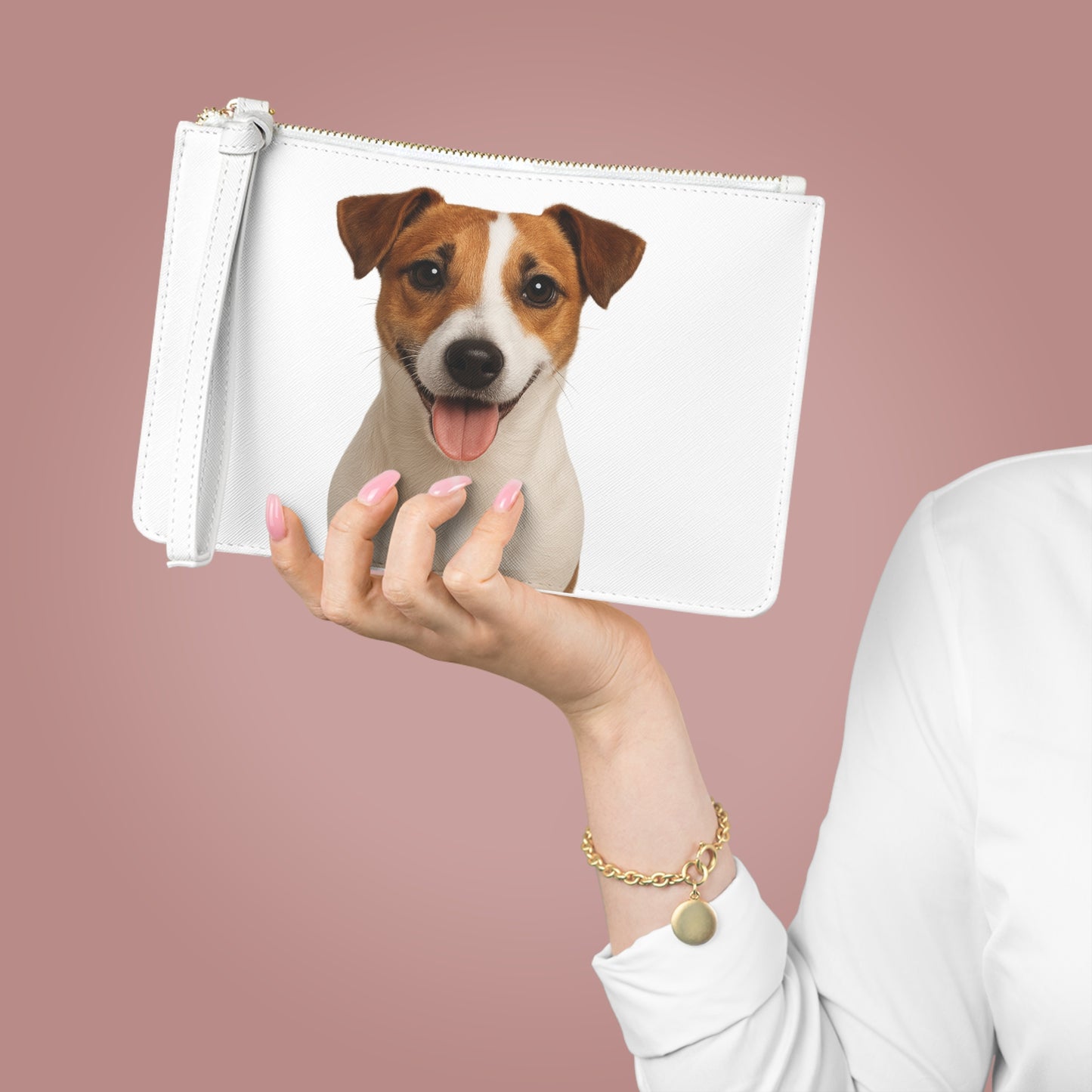 Cute Dog Clutch Bag, Pet Lover Gift, Dog Mom Accessory, Casual Purse, Animal Print Makeup Bag, Fun Dog Themed Wallet