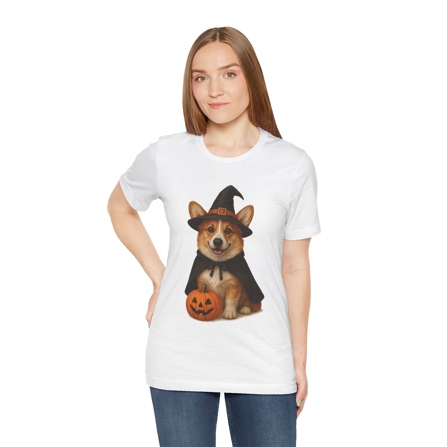 Cute Corgi Halloween Tee, Halloween Shirt, Unisex Dog Lover Tee, Funny Pet Shirt, Pumpkin T-shirt, Fall Apparel