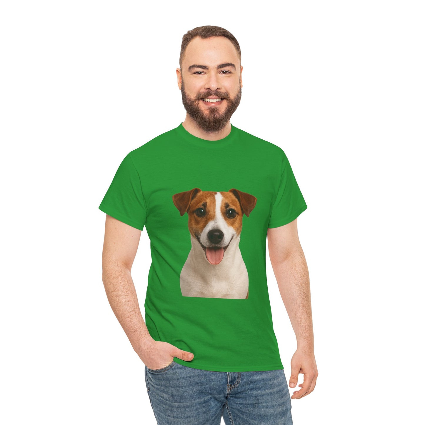 Happy Pup Unisex Heavy Cotton Tee, Dog Lover Shirt, Cute Pet T-Shirt, Fun Animal Tee, Gift for Dog Owners, Casual Everyday Wear