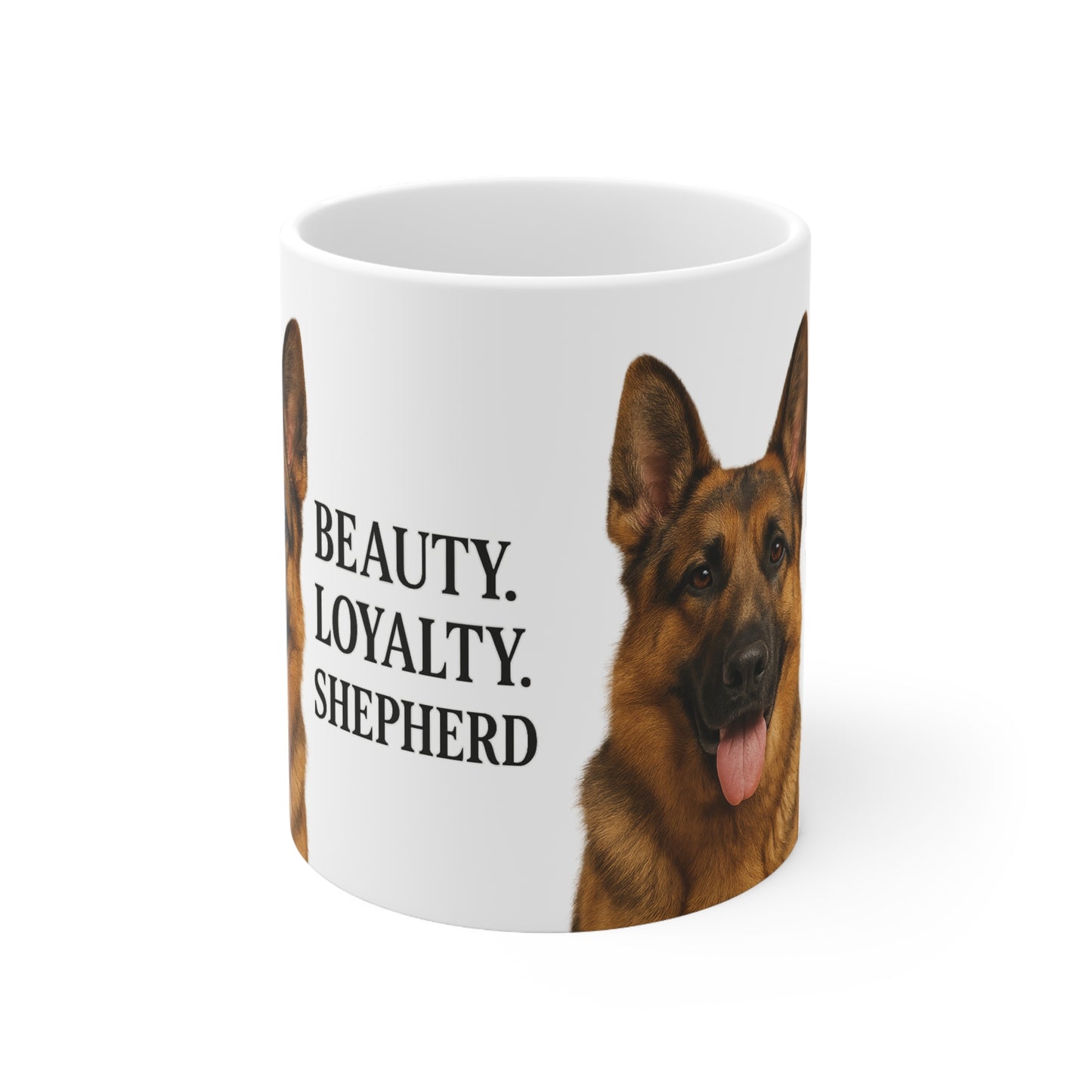 German Shepherd Ceramic Coffee Cup - Beauty Loyalty Shepherd Mug, Dog Lover Gift, Pet Memorial, Personalized Cup, 11oz 15oz Options