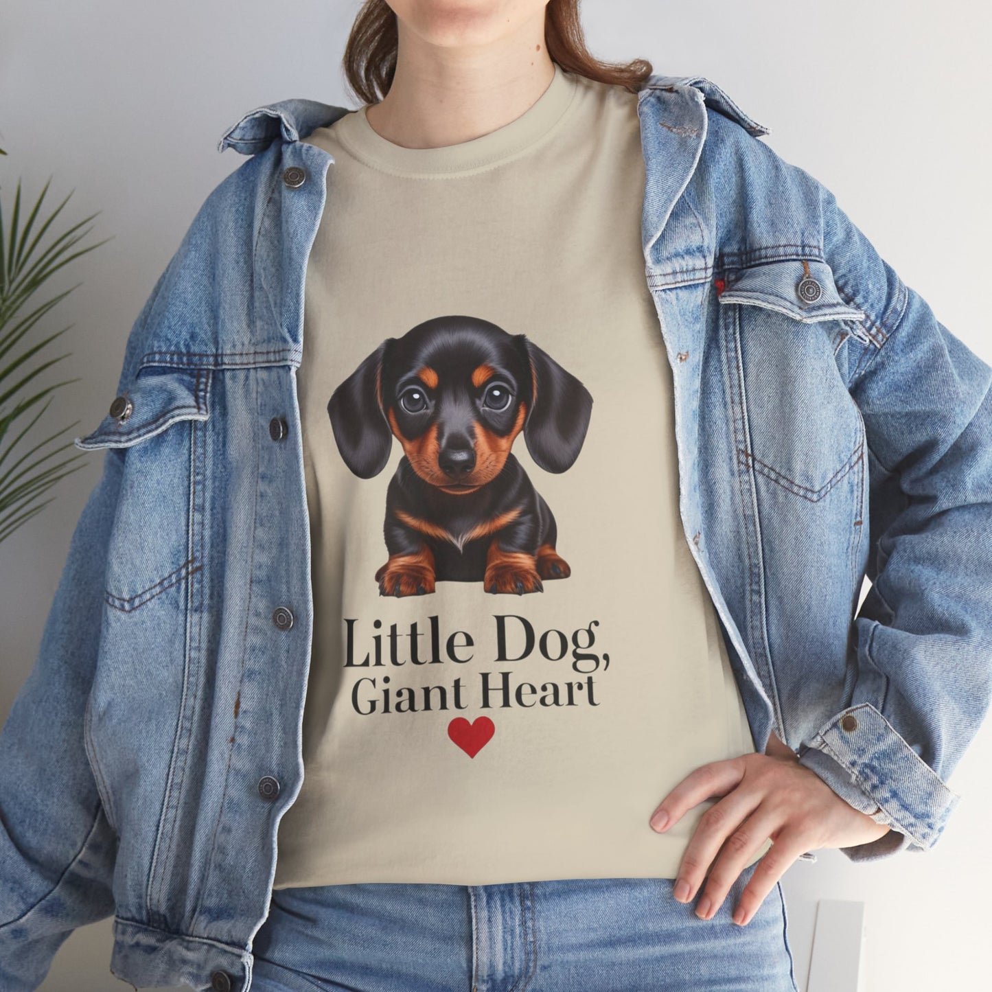 Dachshund Dog Lover Tee - Little Dog, Giant Heart, Pet Owner Gift, Animal Lover Shirt, Dog Mom Apparel, Cute Pet Merchandise