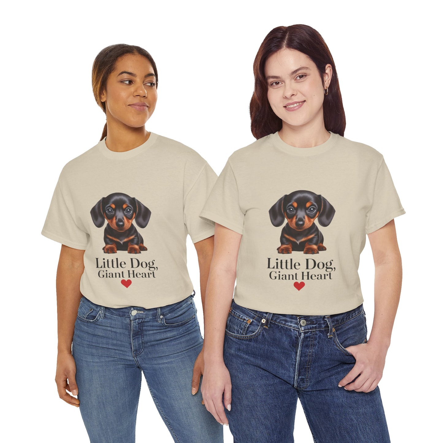 Dachshund Dog Lover Tee - Little Dog, Giant Heart, Pet Owner Gift, Animal Lover Shirt, Dog Mom Apparel, Cute Pet Merchandise