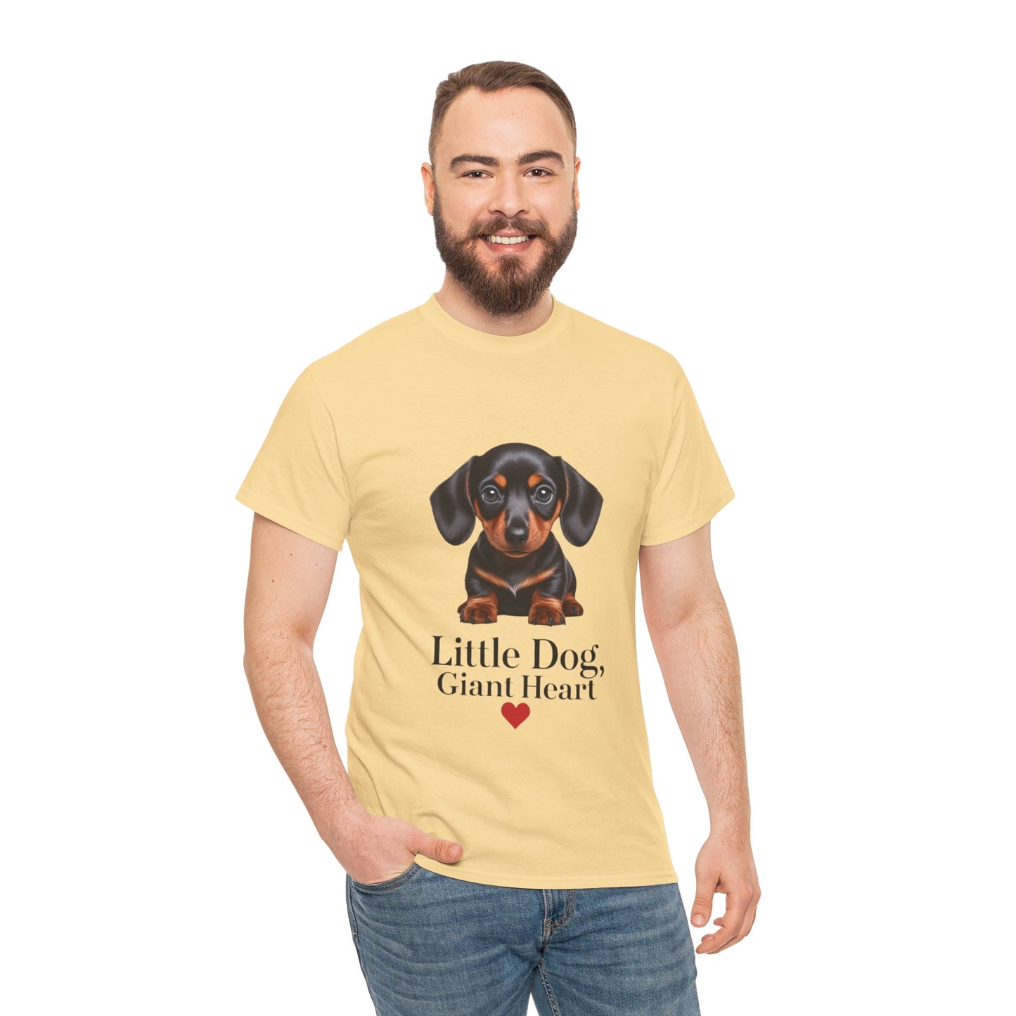 Dachshund Dog Lover Tee - Little Dog, Giant Heart, Pet Owner Gift, Animal Lover Shirt, Dog Mom Apparel, Cute Pet Merchandise