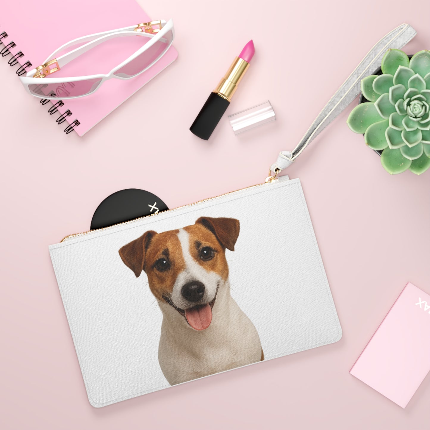 Cute Dog Clutch Bag, Pet Lover Gift, Dog Mom Accessory, Casual Purse, Animal Print Makeup Bag, Fun Dog Themed Wallet