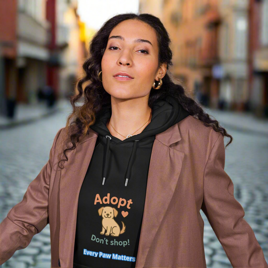 Unisex eco raglan hoodie Adopt Dont Shop