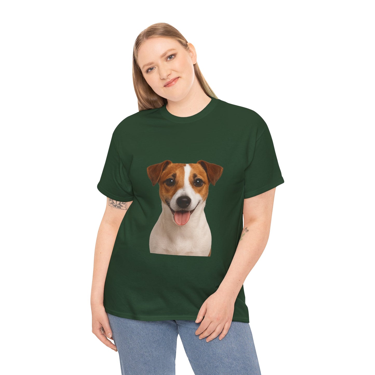 Happy Pup Unisex Heavy Cotton Tee, Dog Lover Shirt, Cute Pet T-Shirt, Fun Animal Tee, Gift for Dog Owners, Casual Everyday Wear