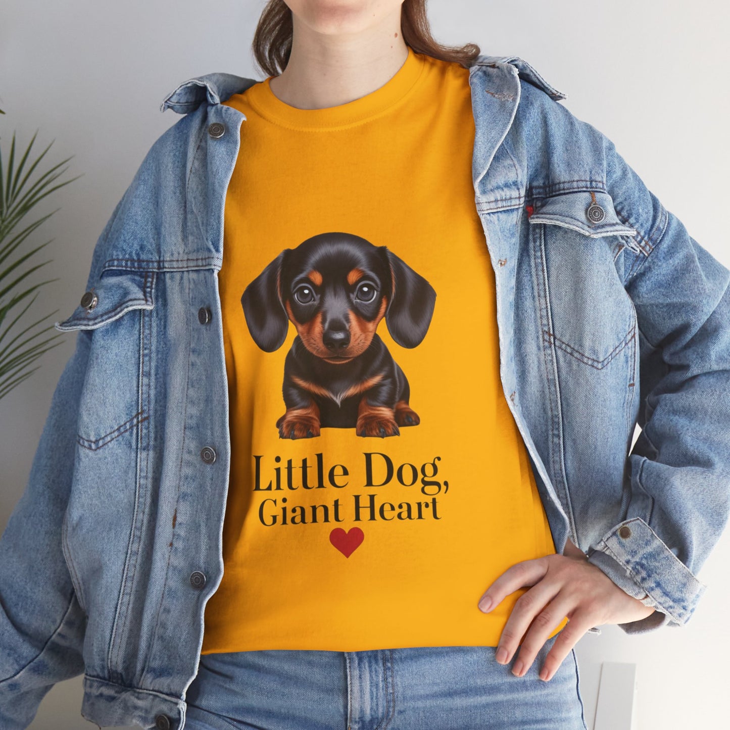 Dachshund Dog Lover Tee - Little Dog, Giant Heart, Pet Owner Gift, Animal Lover Shirt, Dog Mom Apparel, Cute Pet Merchandise