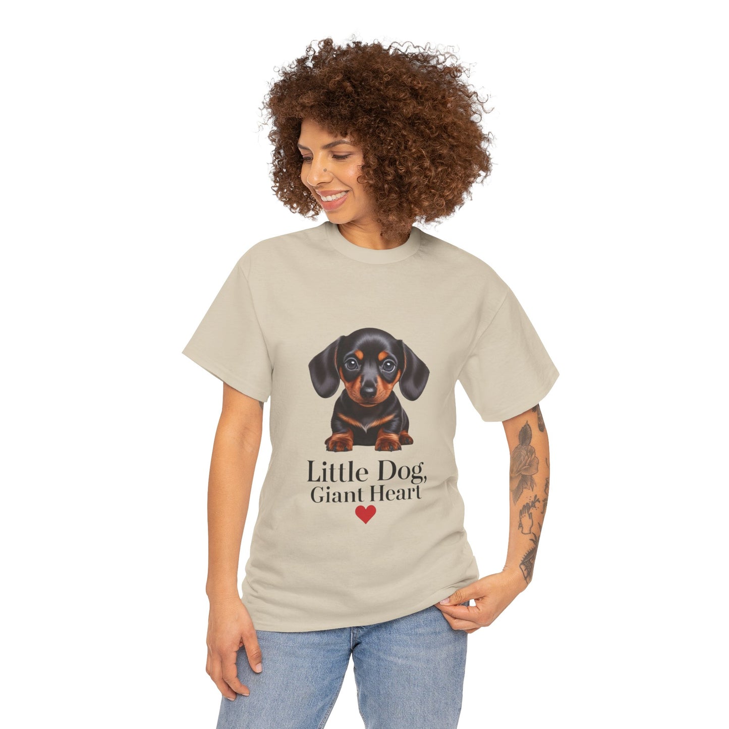 Dachshund Dog Lover Tee - Little Dog, Giant Heart, Pet Owner Gift, Animal Lover Shirt, Dog Mom Apparel, Cute Pet Merchandise