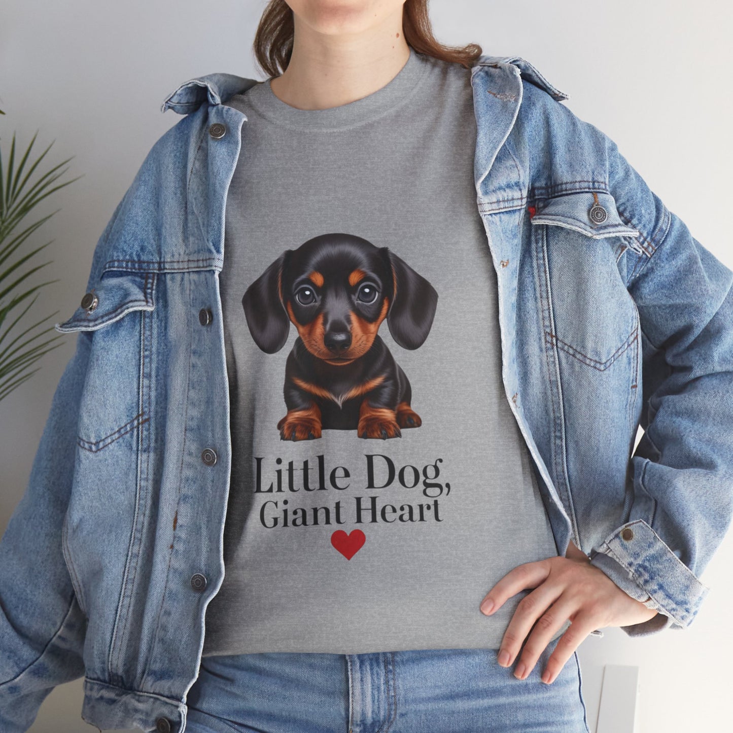 Dachshund Dog Lover Tee - Little Dog, Giant Heart, Pet Owner Gift, Animal Lover Shirt, Dog Mom Apparel, Cute Pet Merchandise