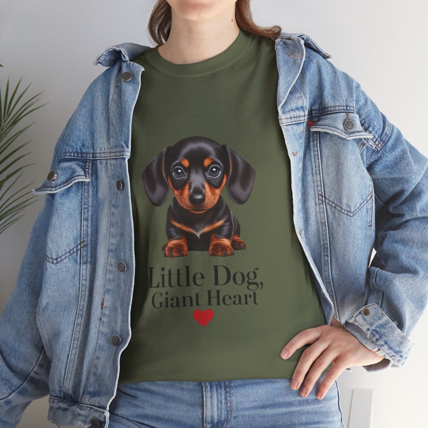 Dachshund Dog Lover Tee - Little Dog, Giant Heart, Pet Owner Gift, Animal Lover Shirt, Dog Mom Apparel, Cute Pet Merchandise